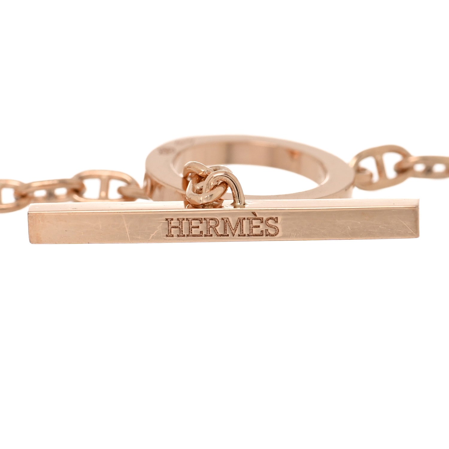 18K Rose Gold Diamond Chaine D'Ancre Contour Bracelet