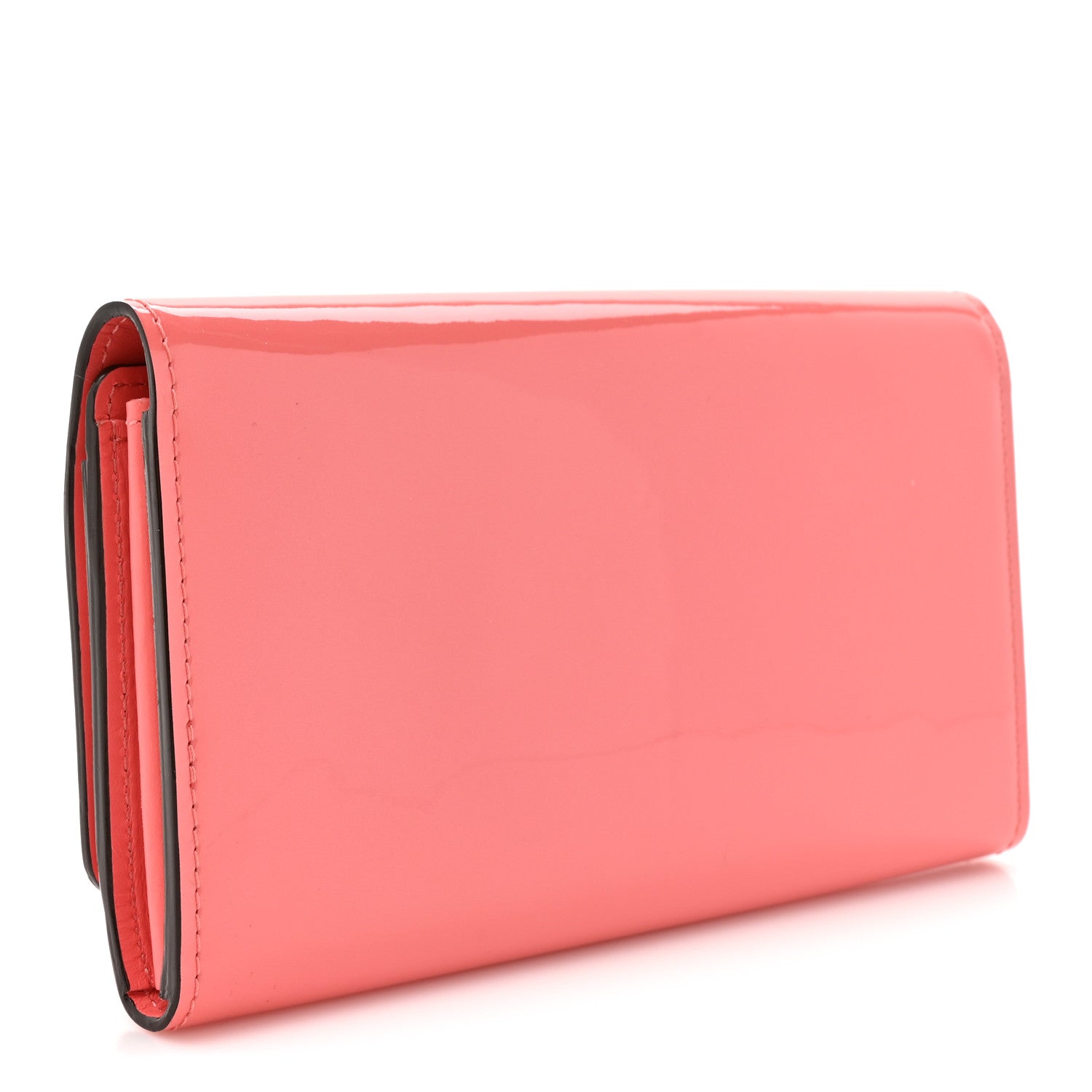 Patent Louise Wallet Rose Litchi