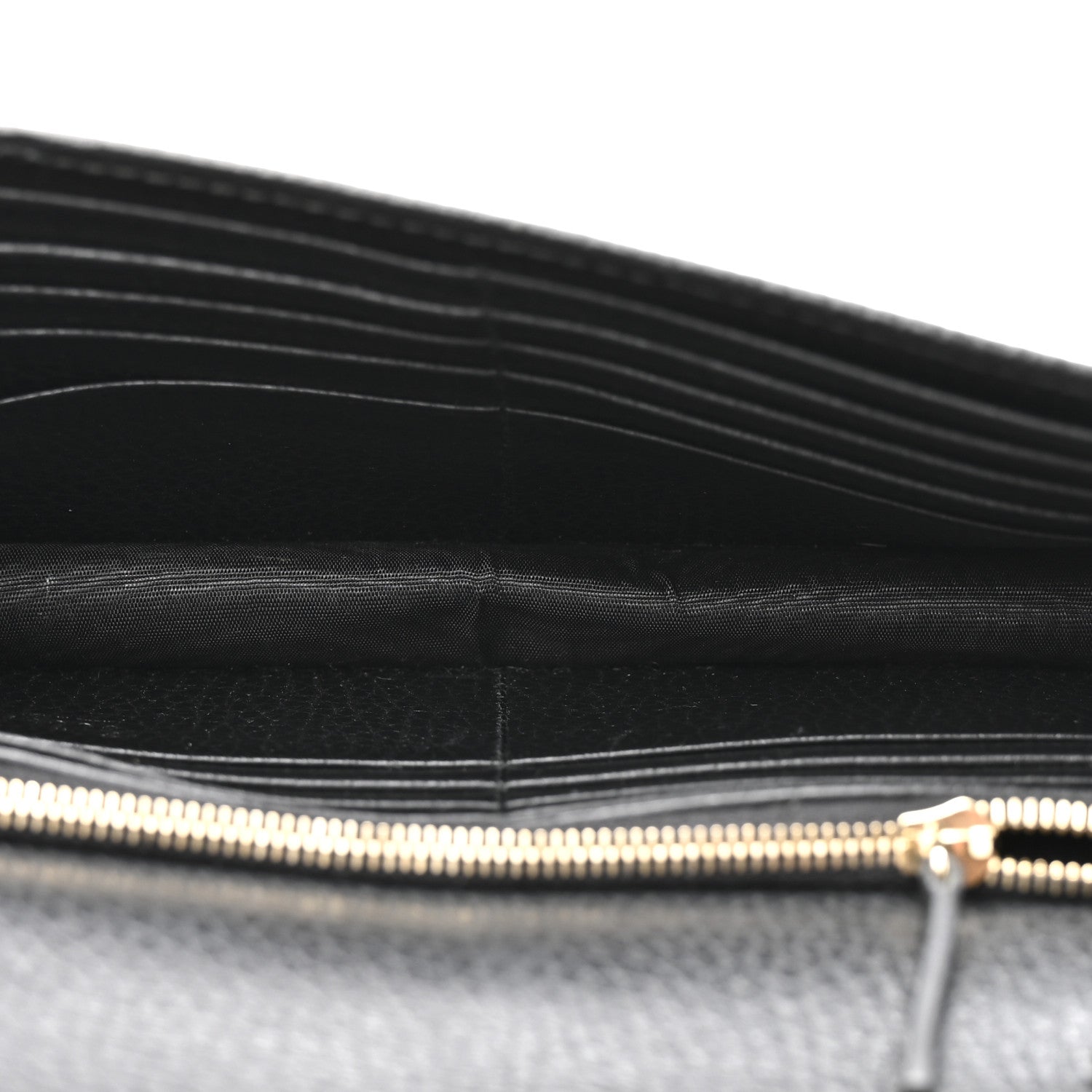 Dollar Calfskin Interlocking G Chain Wallet Black