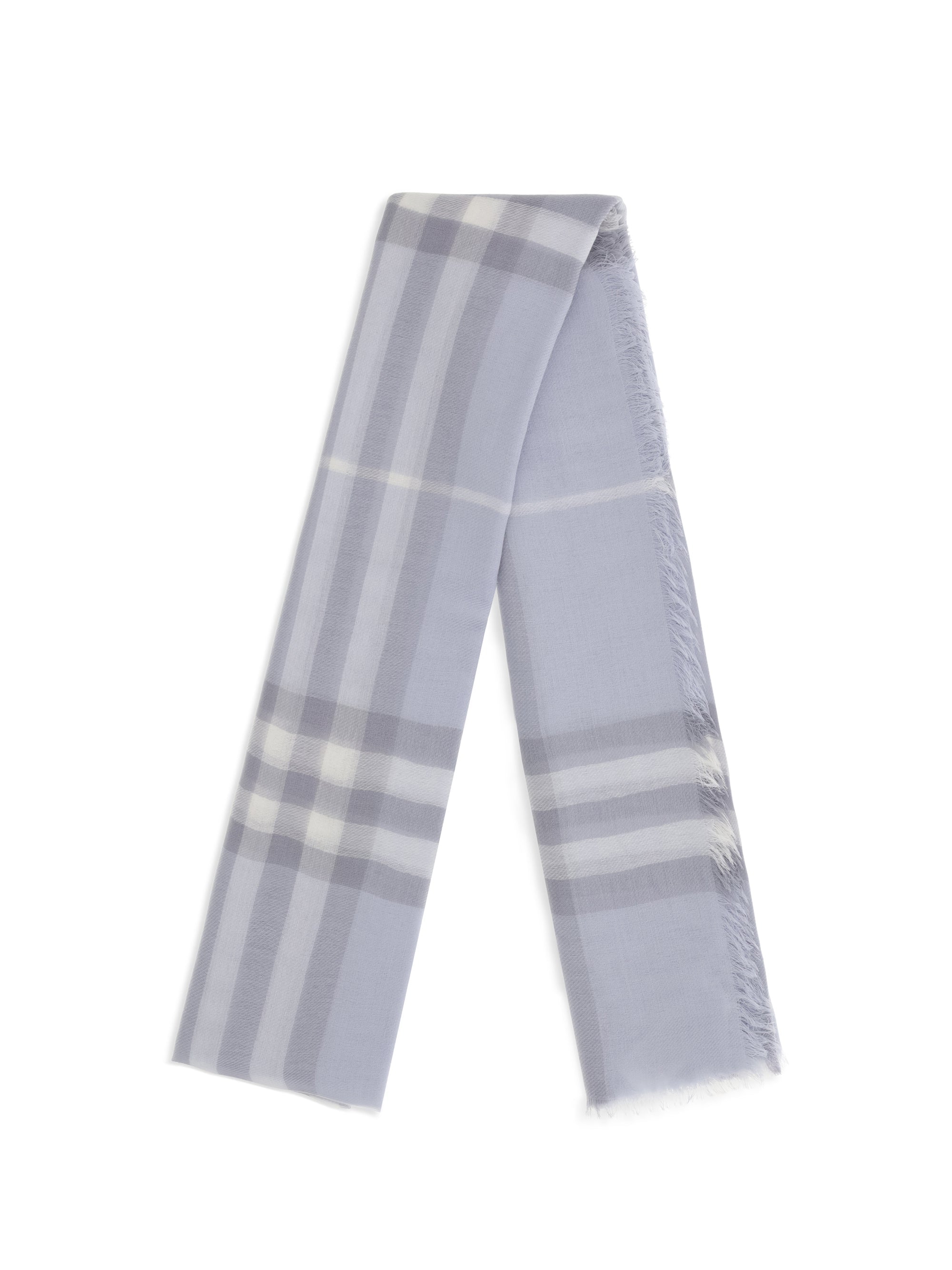wool check wide scarf