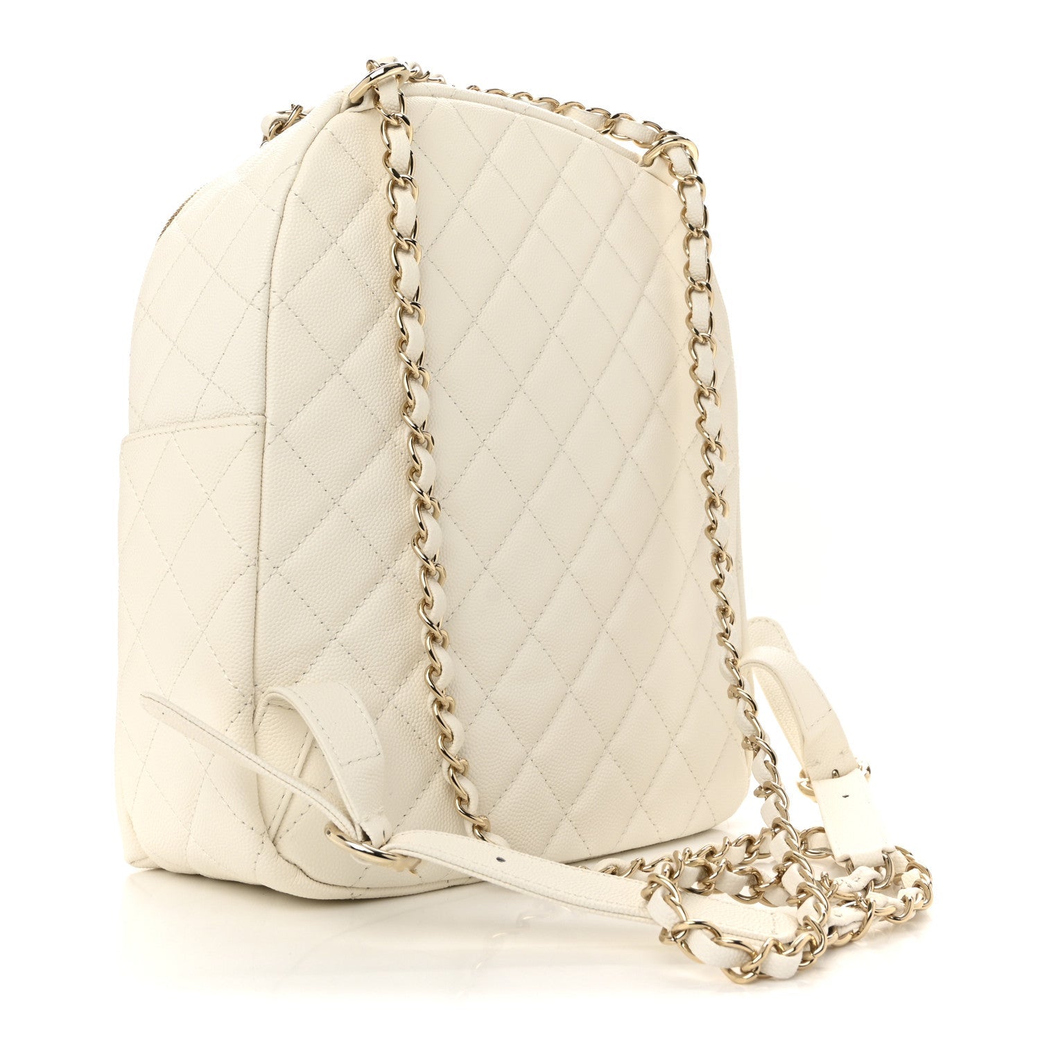 Caviar Quilted Small CC Day Backpack White