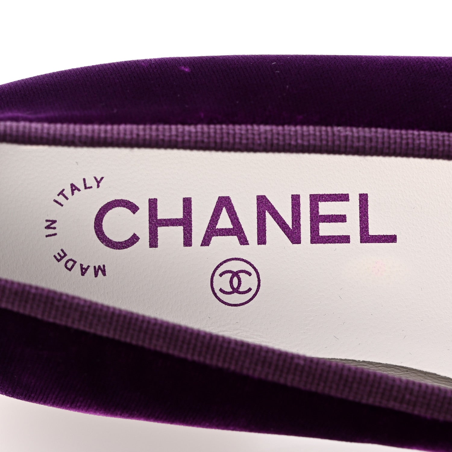 Velvet Cap Toe Ballerina Flats 35.5 Purple Black