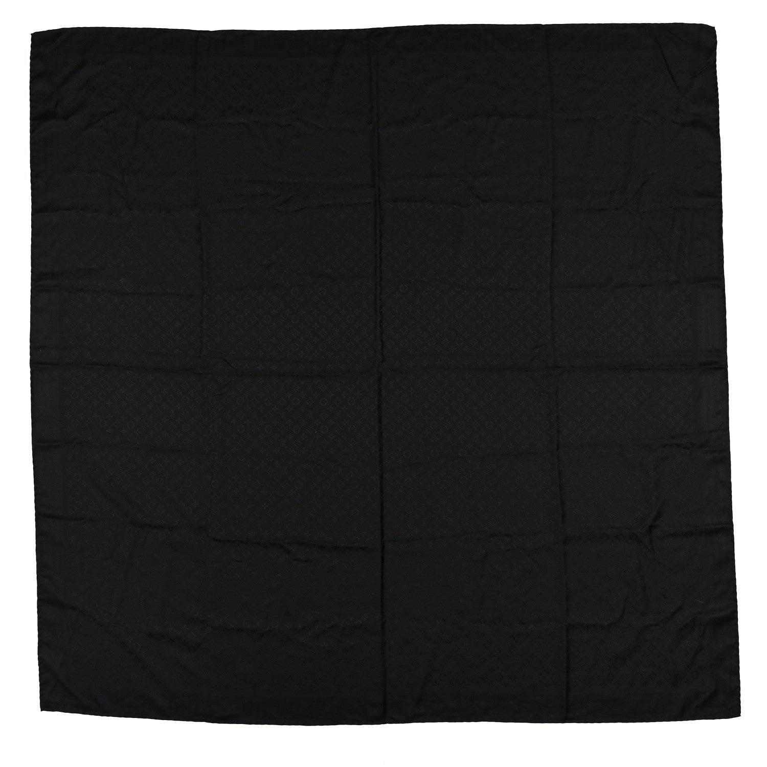 Silk Wool Monogram Evermore Shawl Black
