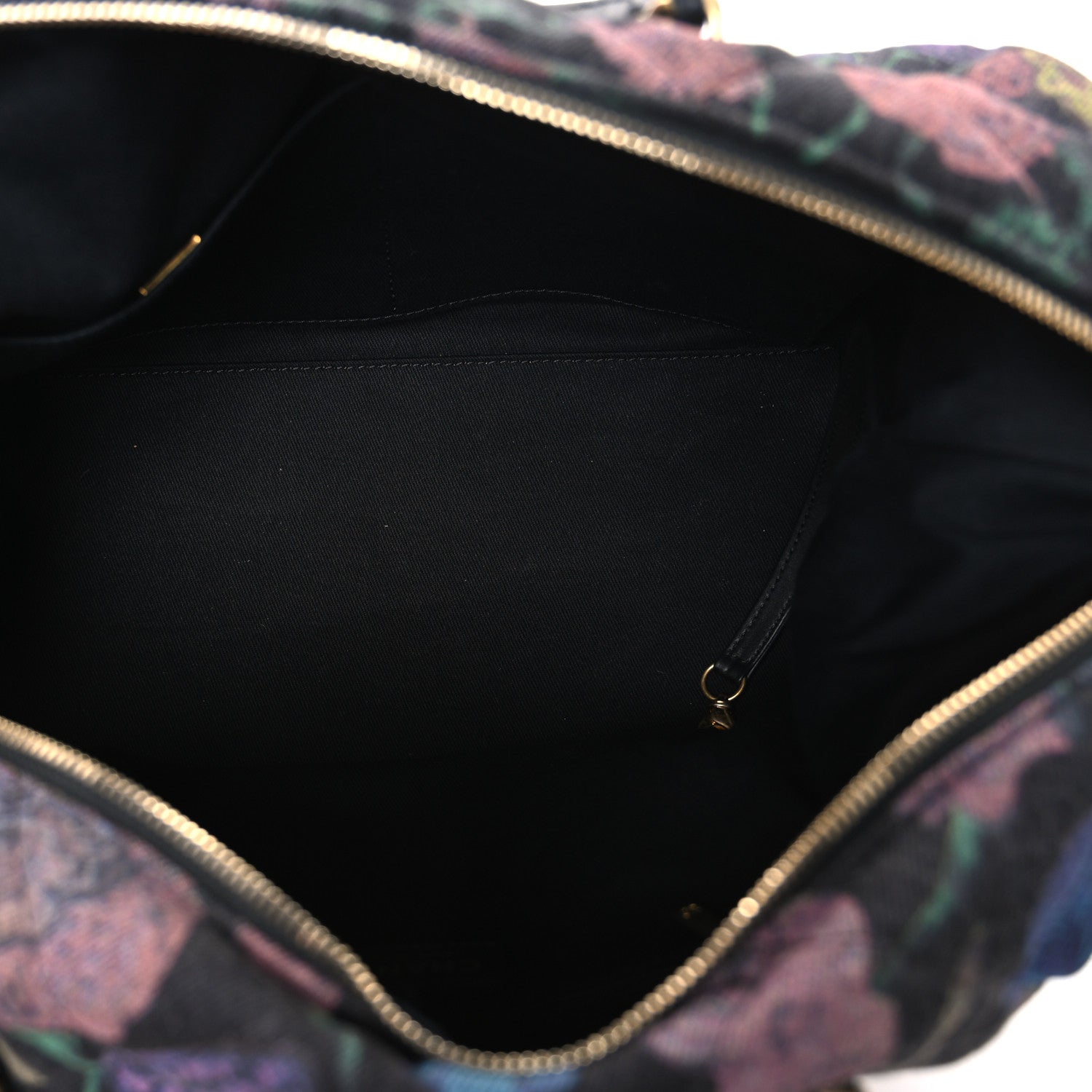 Denim Printed Destination Chenonceau Shoulder Bag Charcoal Multicolor