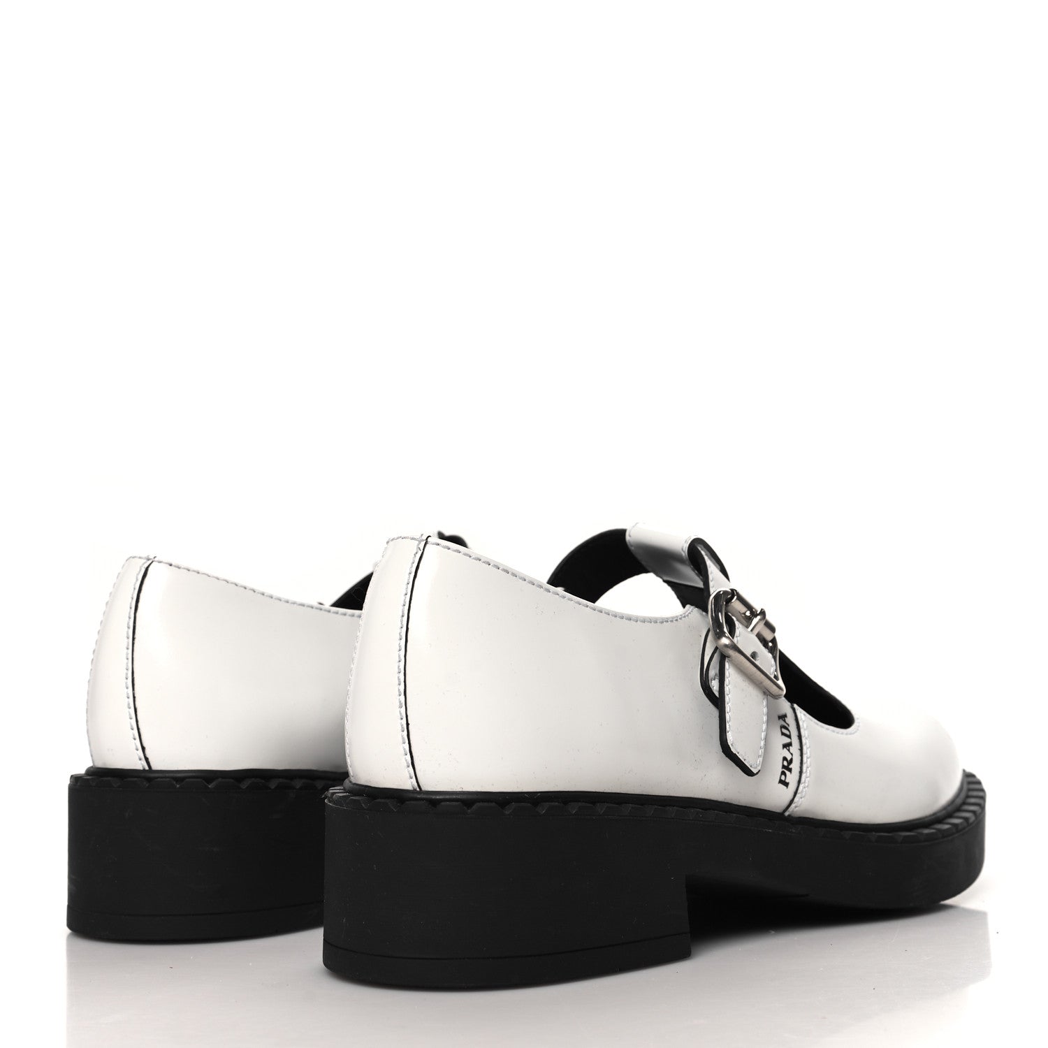 Spazzolato Womens Mary Jane T Strap 40mm Loafers 39.5 White