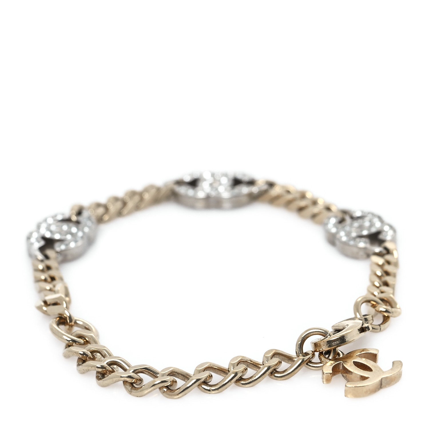 Crystal CC Chain Bracelet Gold Silver