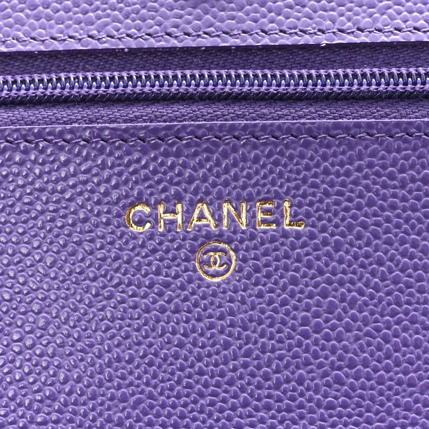 Caviar Quilted Wallet On Chain WOC Purple