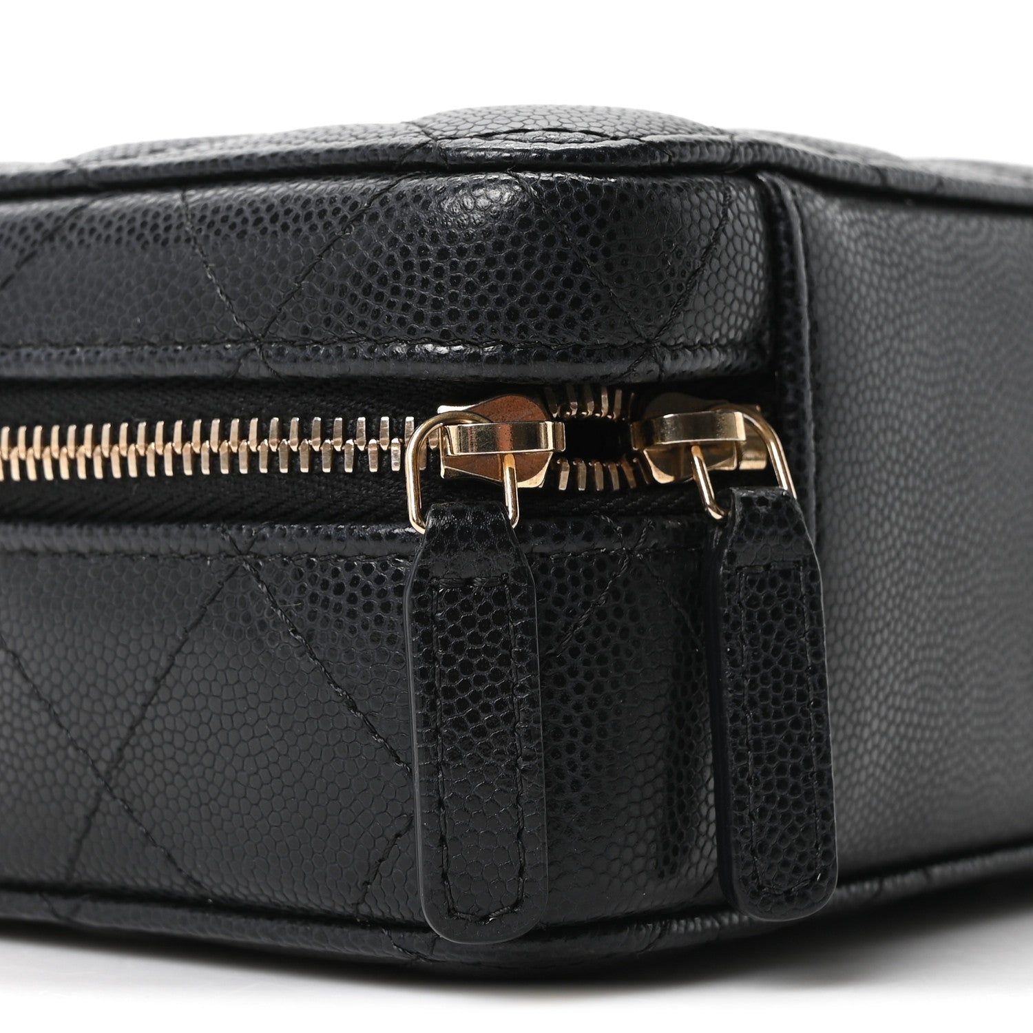 Caviar Quilted Twist Your Buttons Clutch With Chain Black