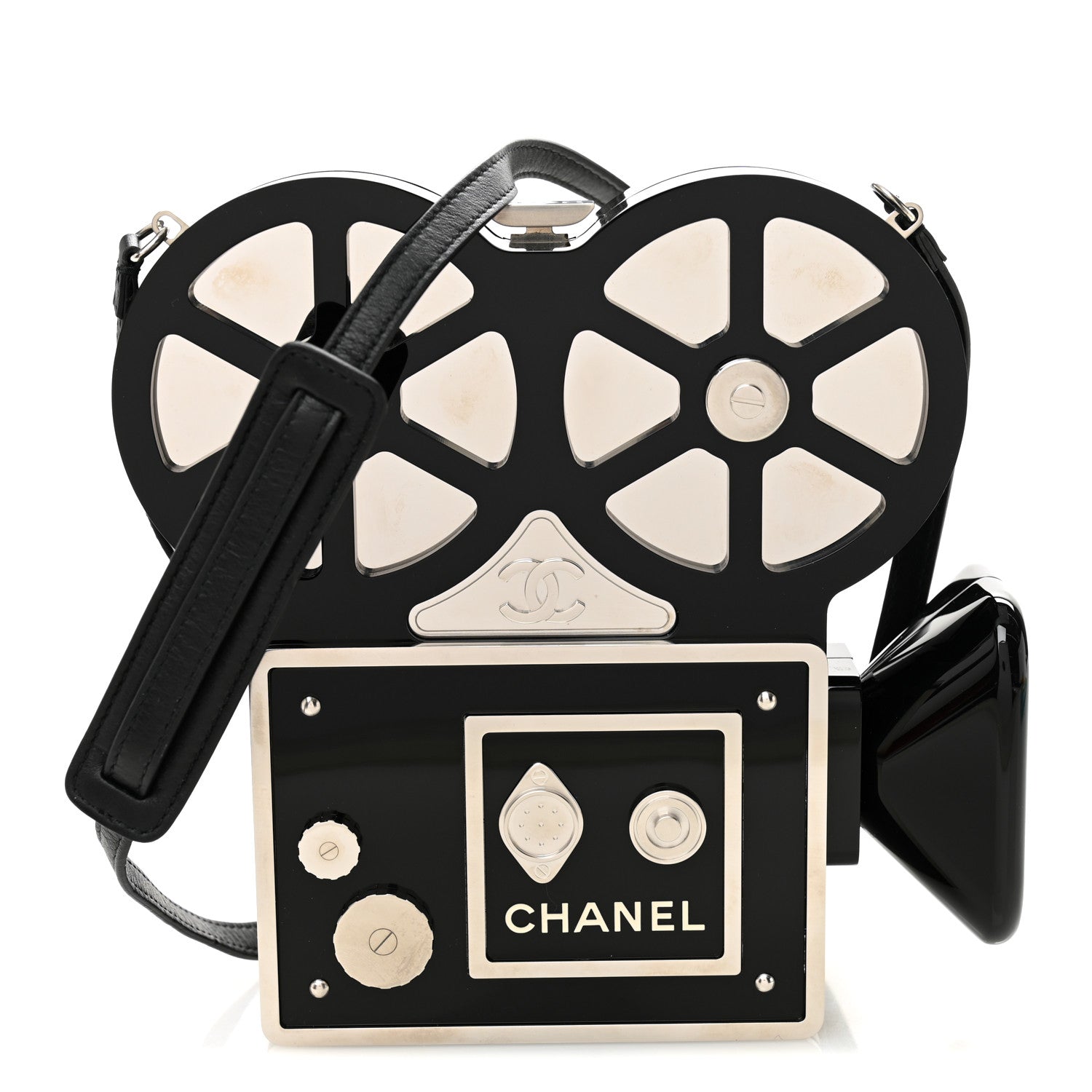 Plexiglass Crystal Buonasera Film Projector Minaudiere Clutch Black