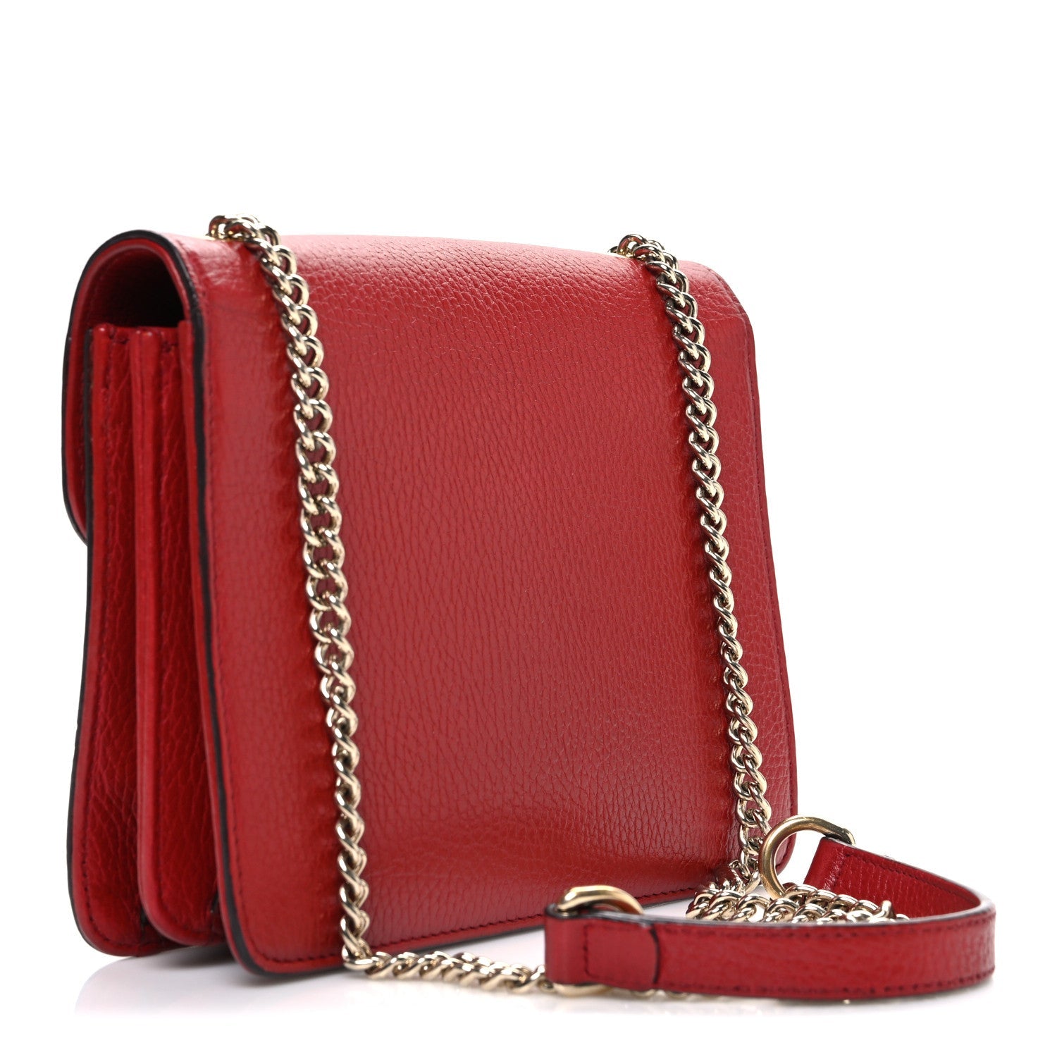 Dollar Calfskin Small Interlocking G Shoulder Bag Red