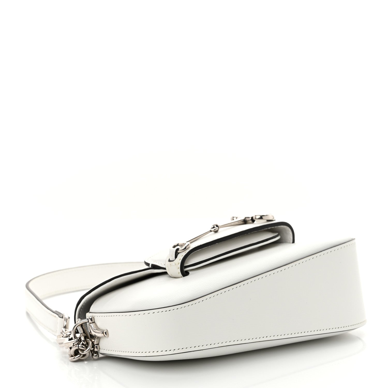 Calfskin Mini Horsebit 1955 Asymmetric Shoulder Bag Great White