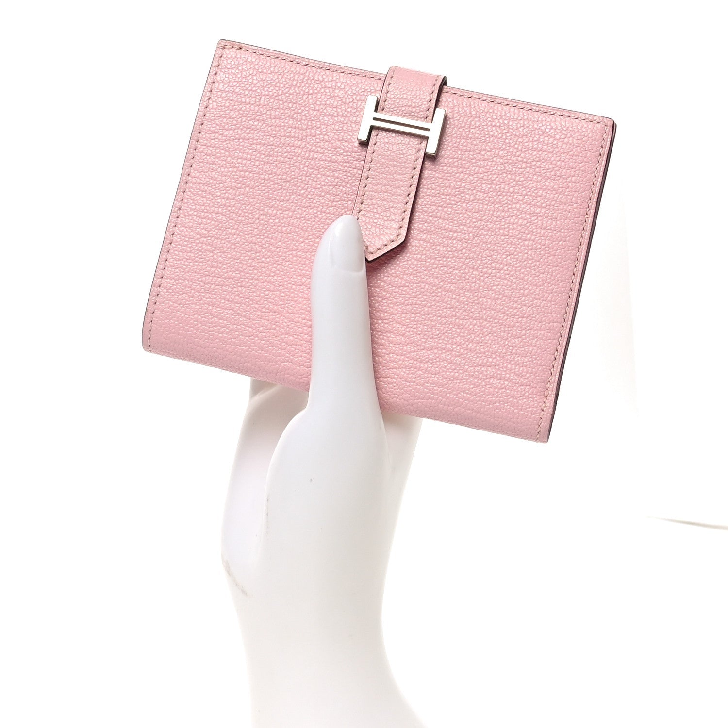 Chevre Mysore Bearn Compact Wallet Rose Sakura