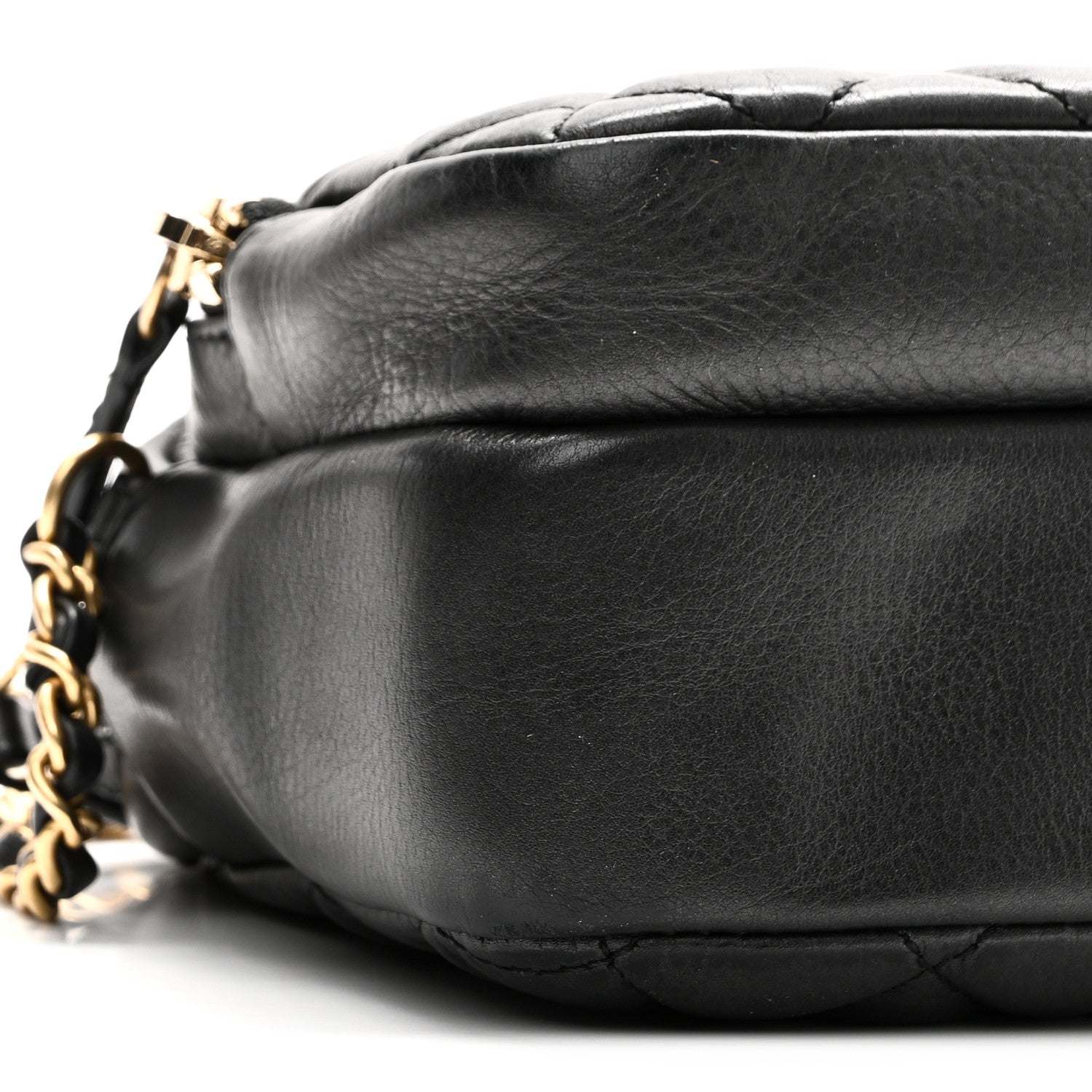 Calfskin Quilted Day Trips Camera Case Black