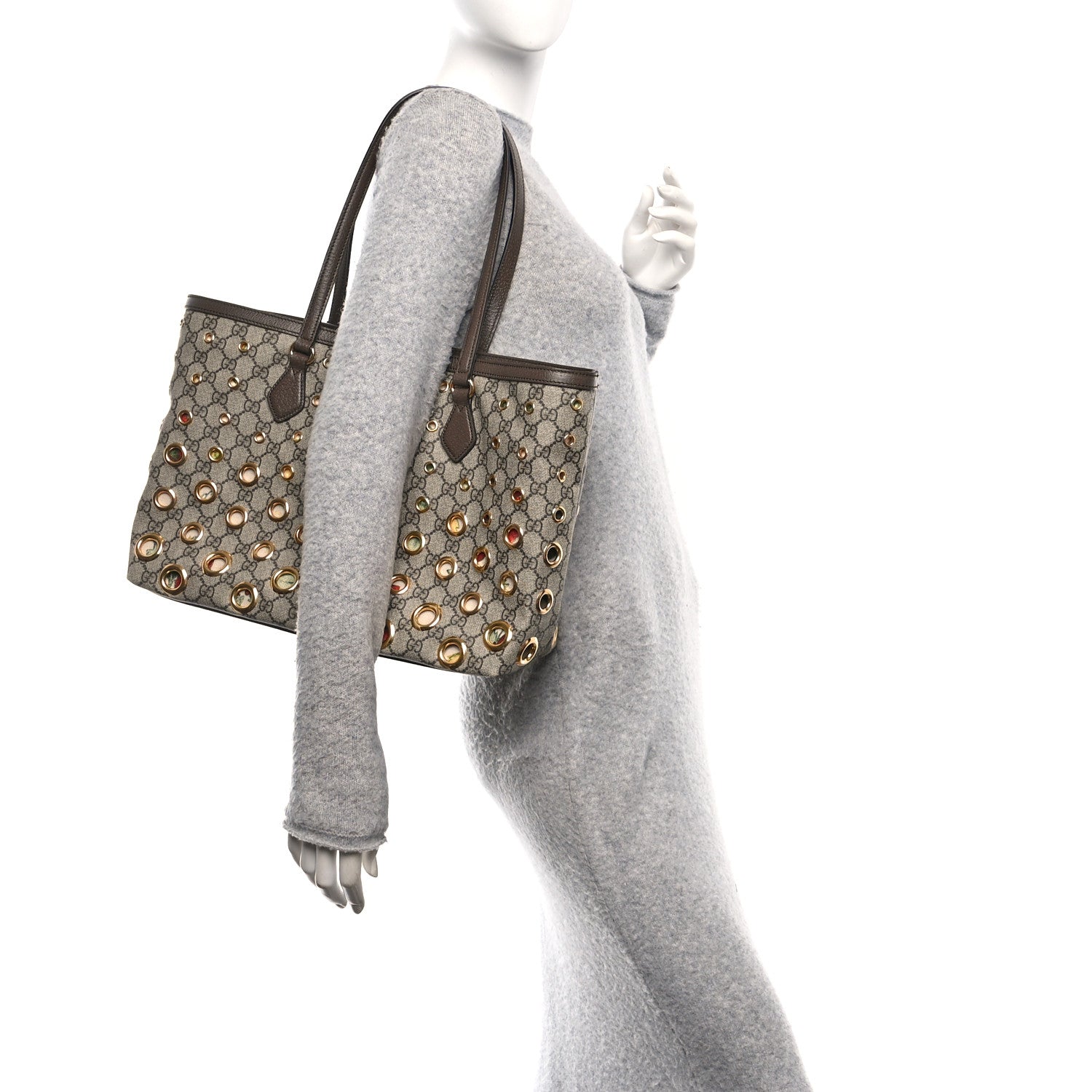 GG Supreme Eyelet Medium Ophidia Tote Bag
