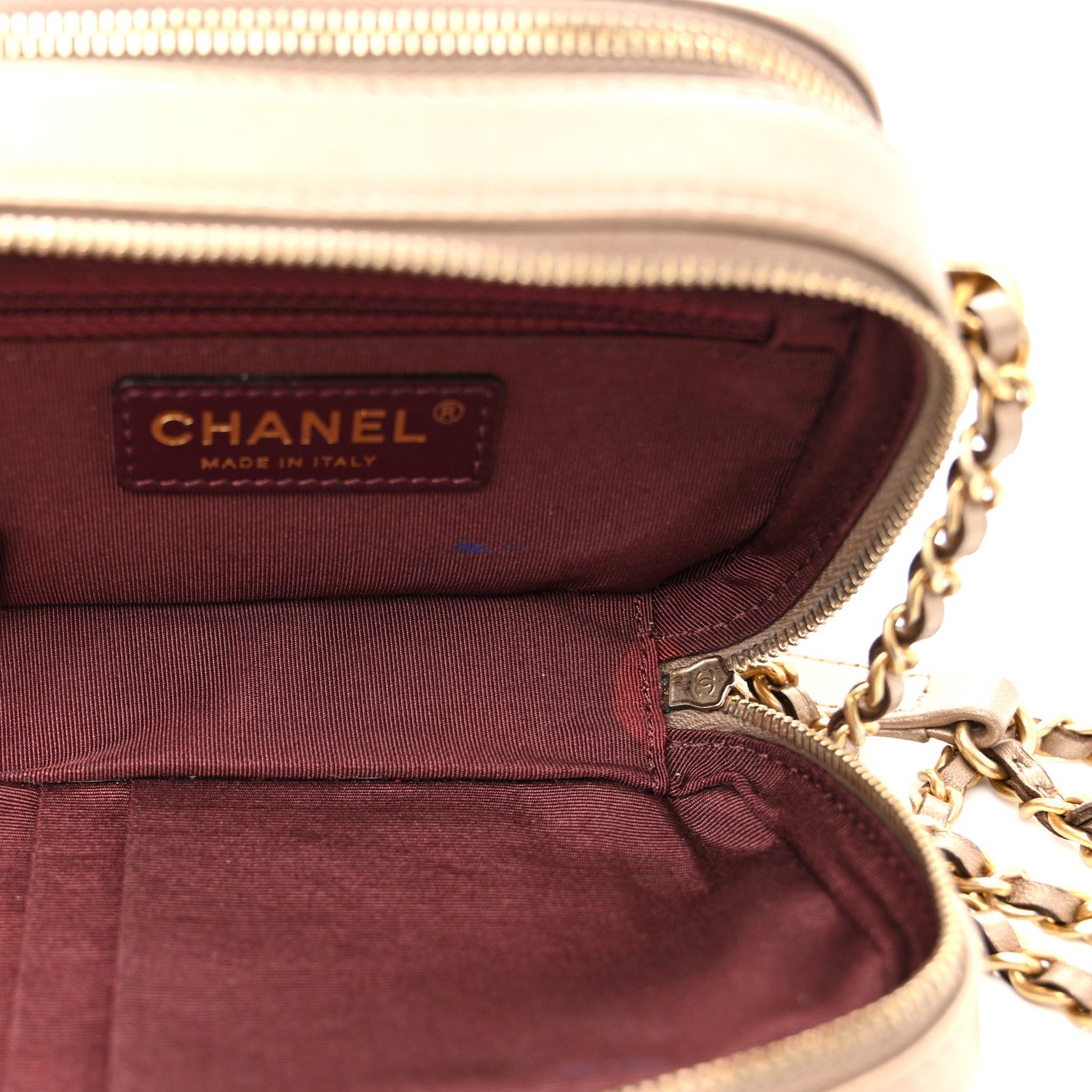 Metallic Lambskin Mini Coco Boy Camera Case Dark Gold