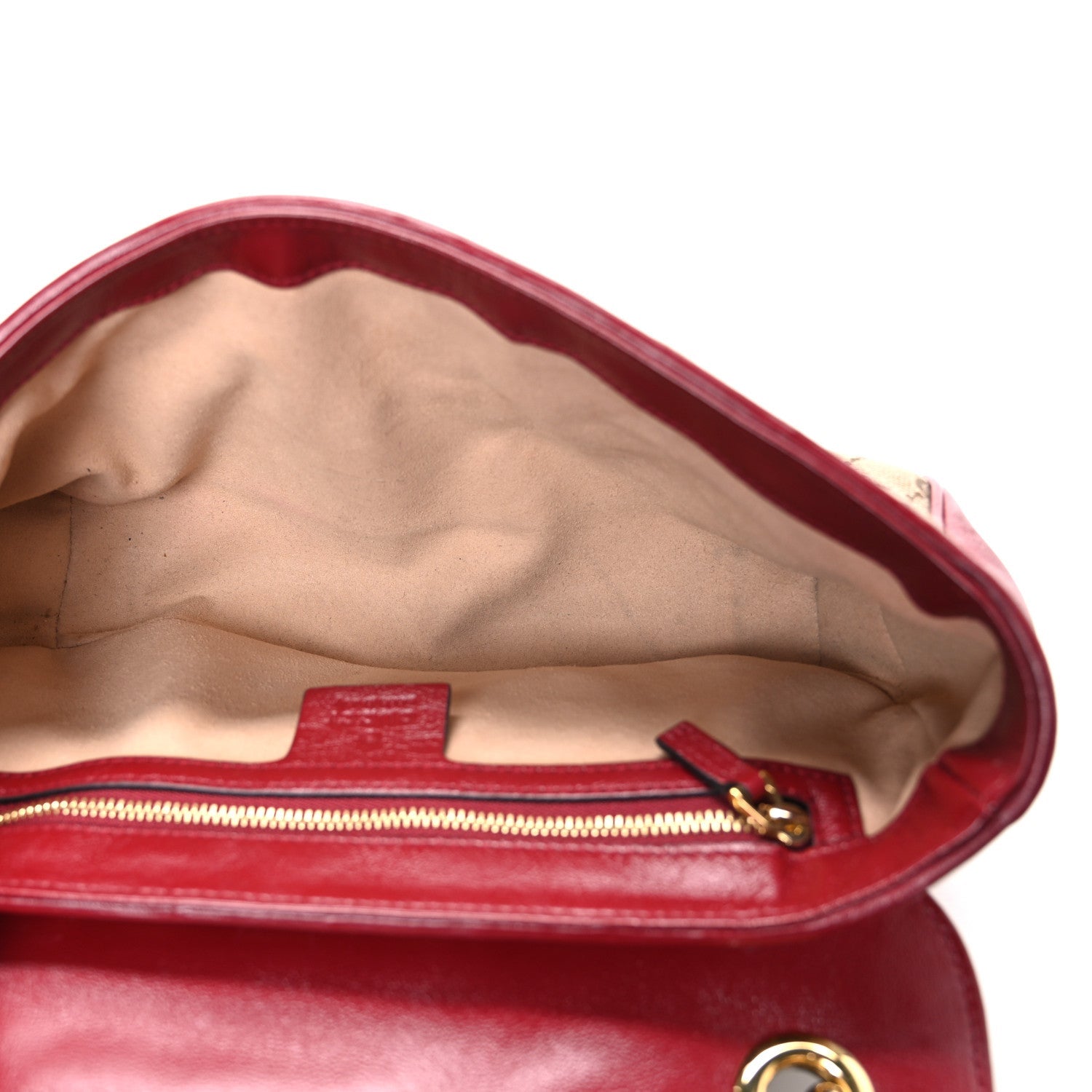 Monogram Azalea Calfskin Matelasse Diagonal Small GG Marmont Chain Shoulder Bag Beige Ebony New Cherry Red