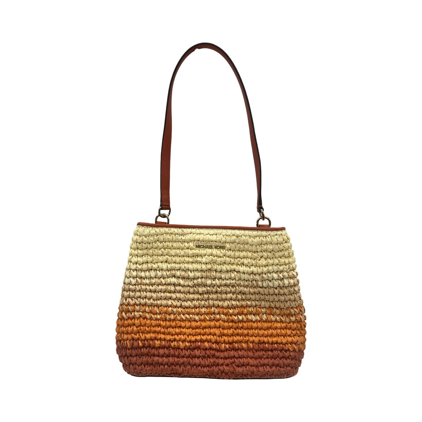 Handbag Designer By Michael Kors In Brown & Orange, Size:Medium