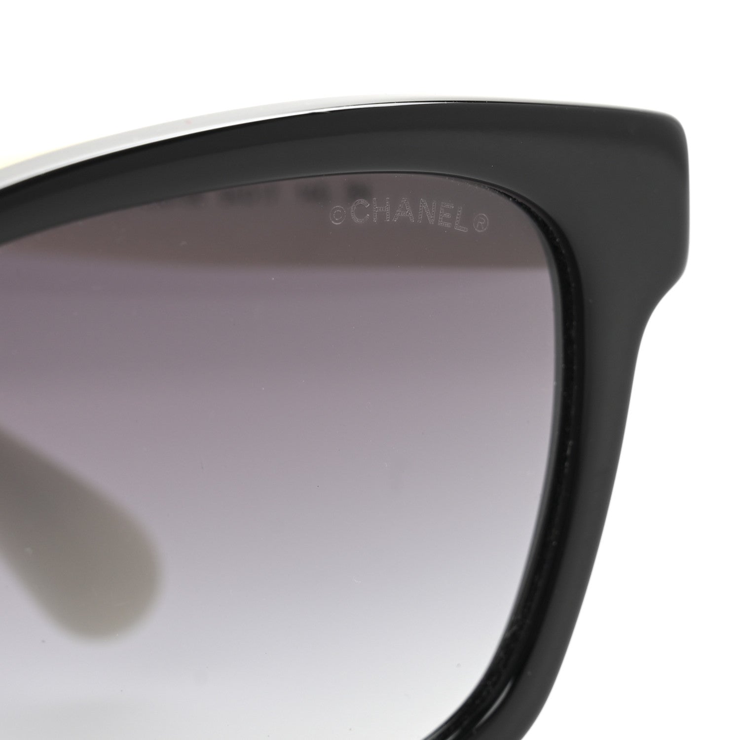 Acetate Quilted CC Square Sunglasses 5484 White Black