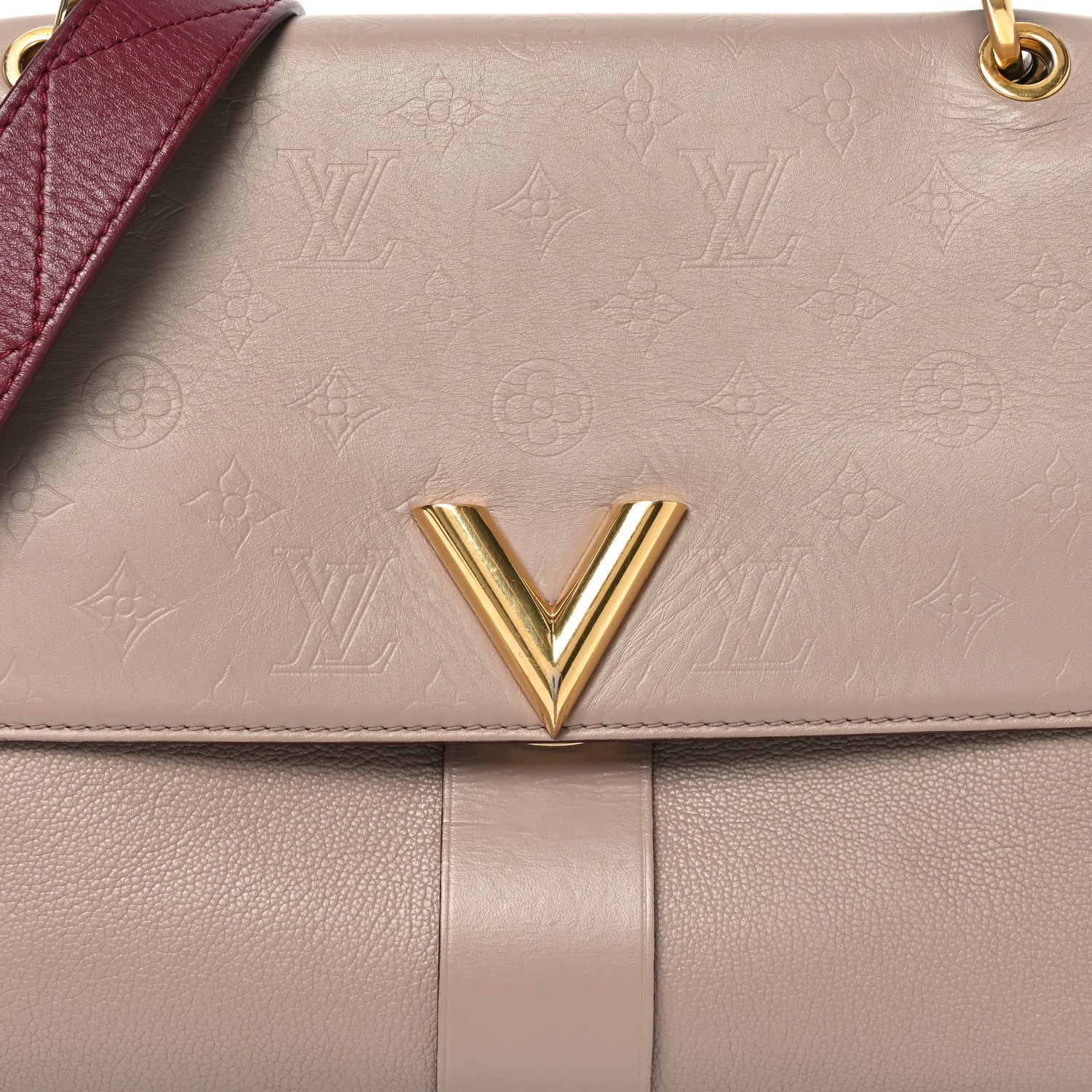 Calfskin Monogram Very One Handle Mastic Raisin