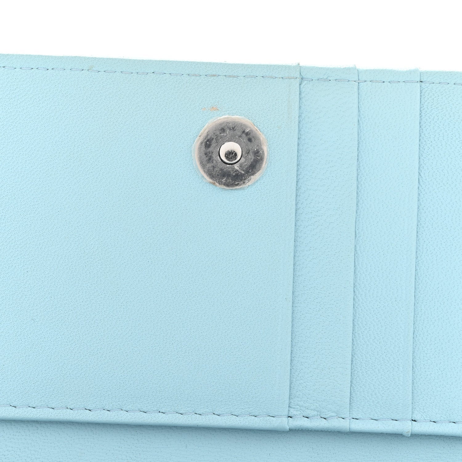 Lambskin Quilted Mini Wallet On Chain WOC Neon Blue