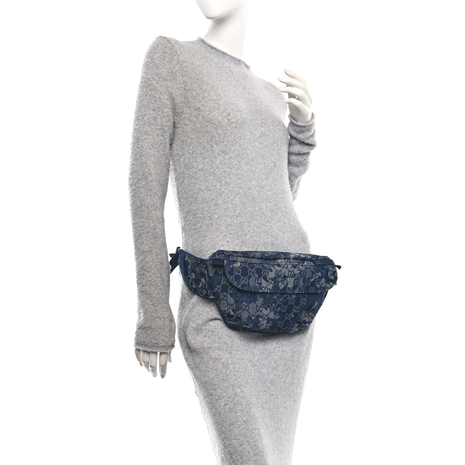 Denim GG Monogram Camouflage Belt Bag Blue