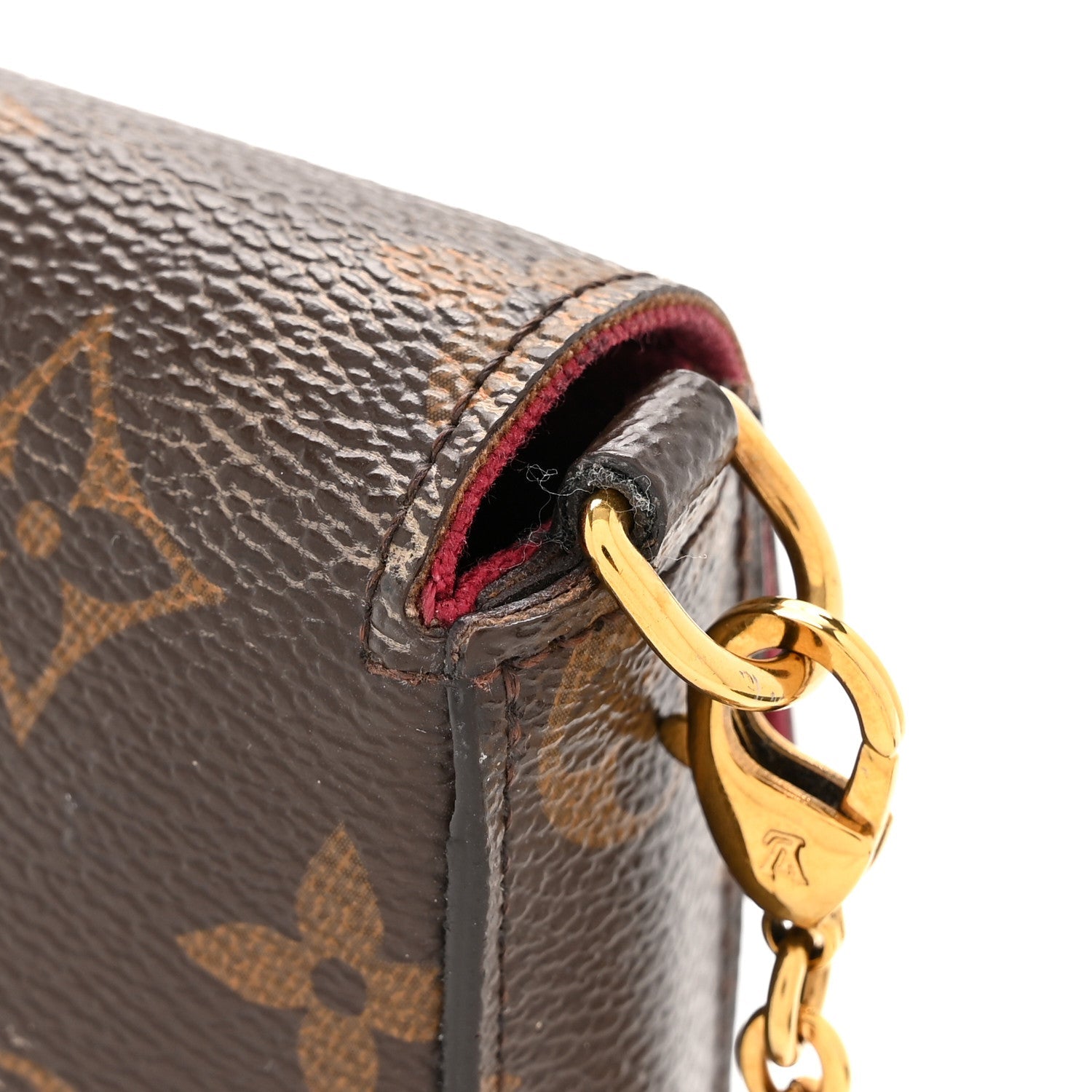 Monogram Pochette Felicie Chain Wallet Fuchsia