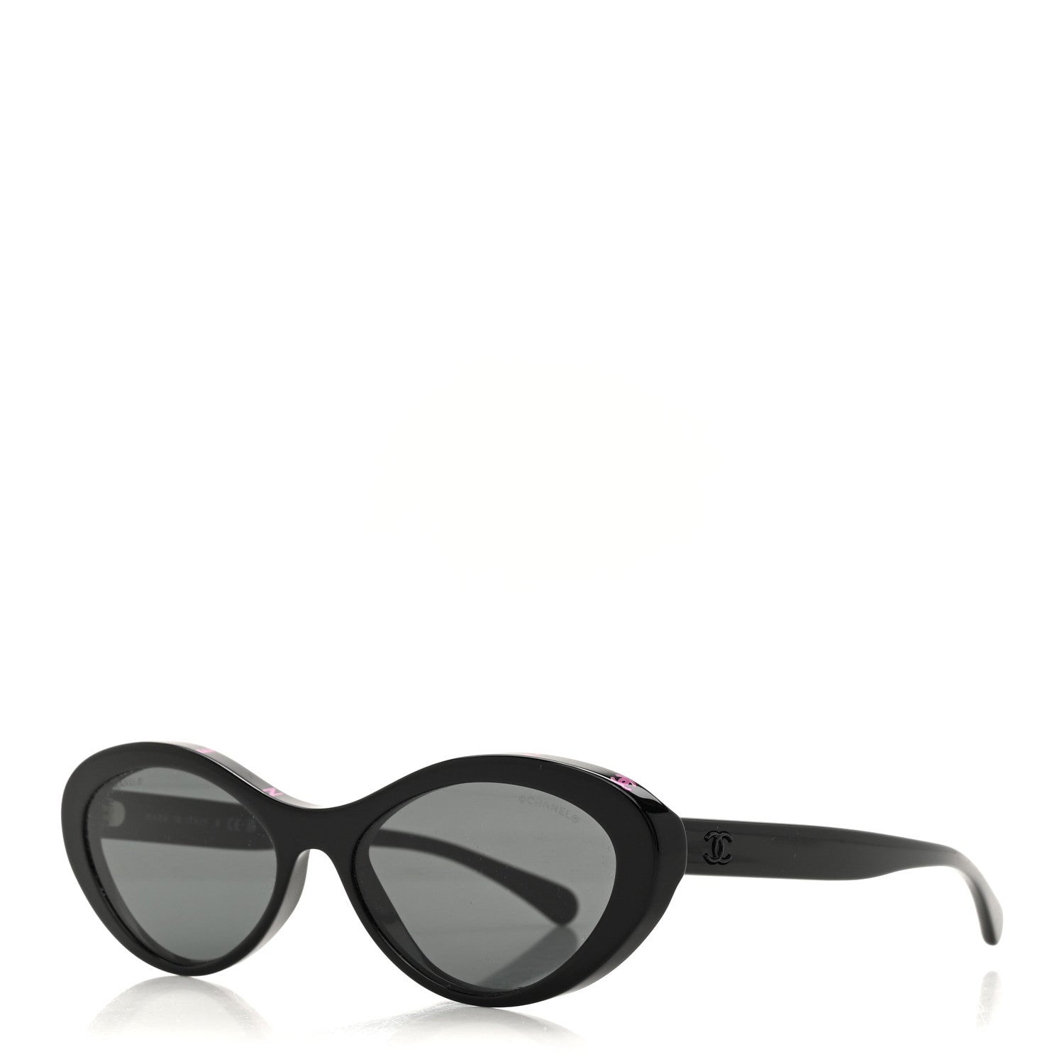 Acetate Oval Sunglasses 5416-A Black Pink