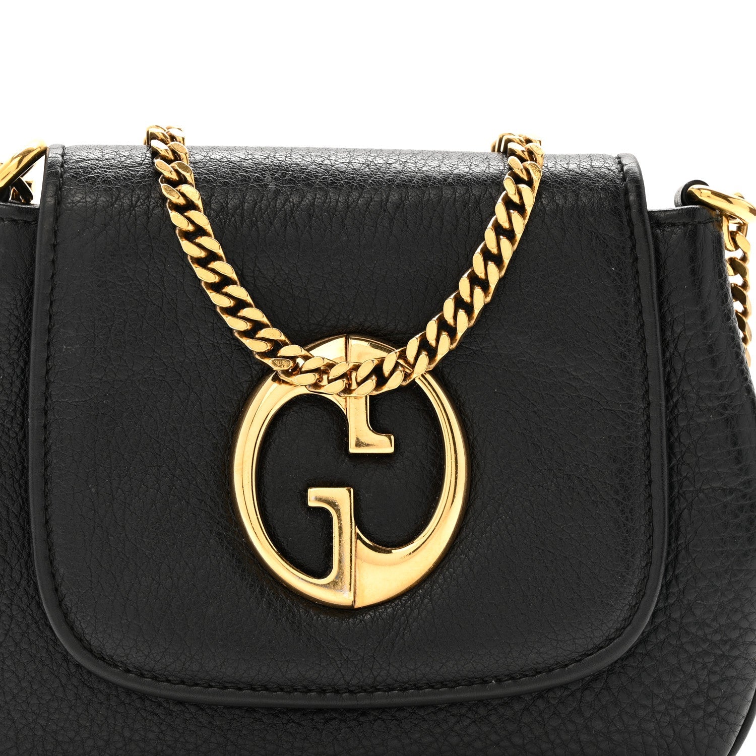 Pebbled Calfskin Small 1973 Chain Shoulder Bag Black