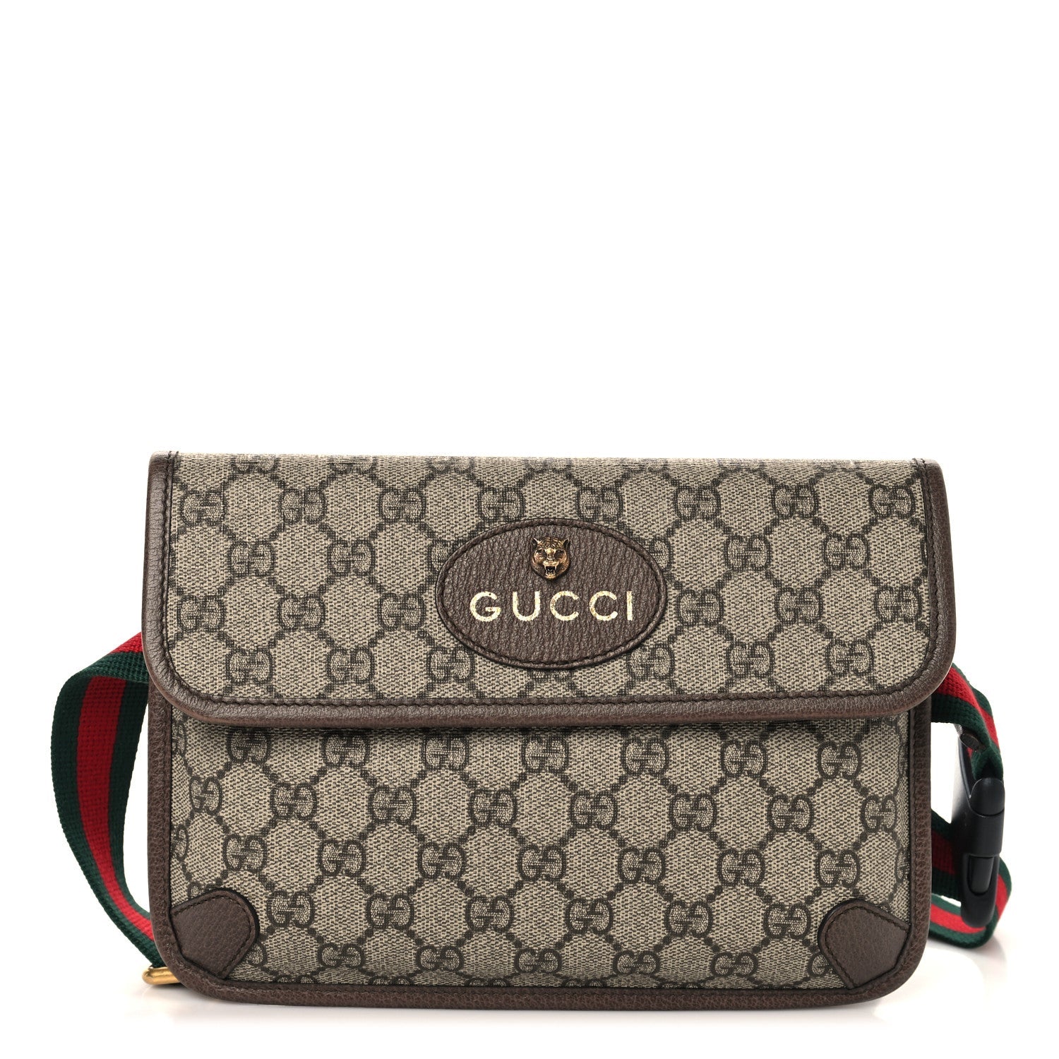 GG Supreme Monogram Neo Vintage Web Belt Bag Brown