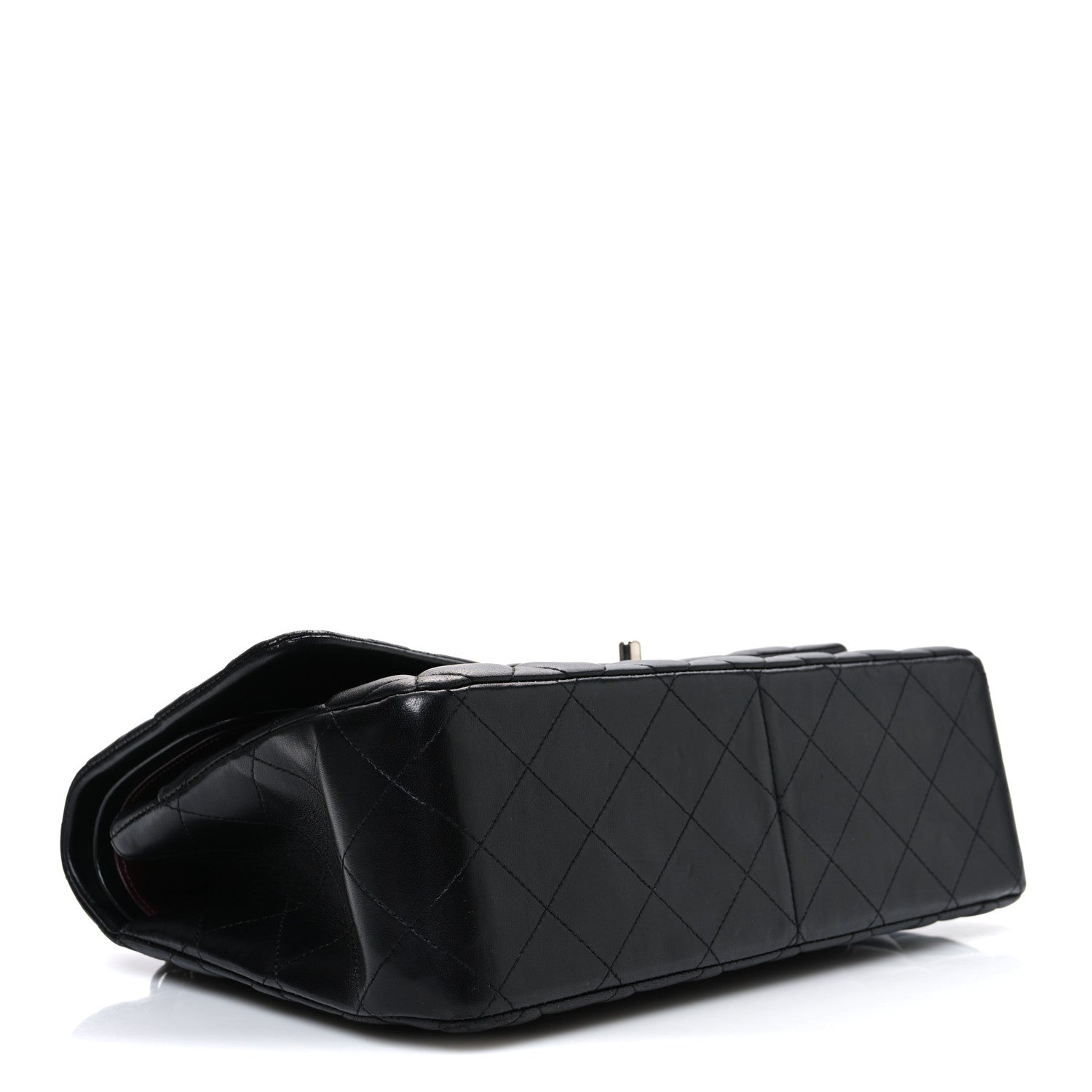 Lambskin Quilted Jumbo Double Flap Black