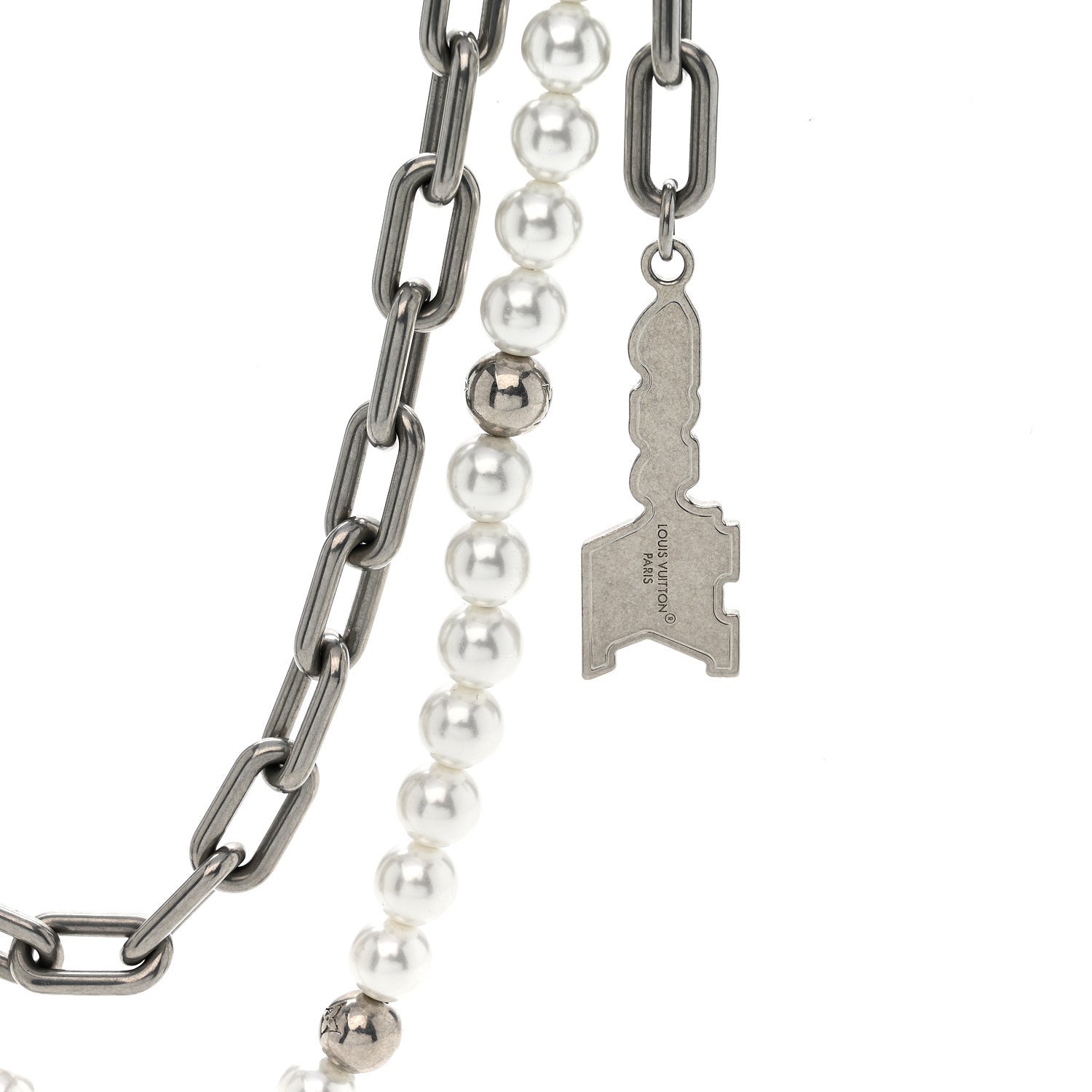 Metal Pearls Mini Chain Belt Bag Charm Silver