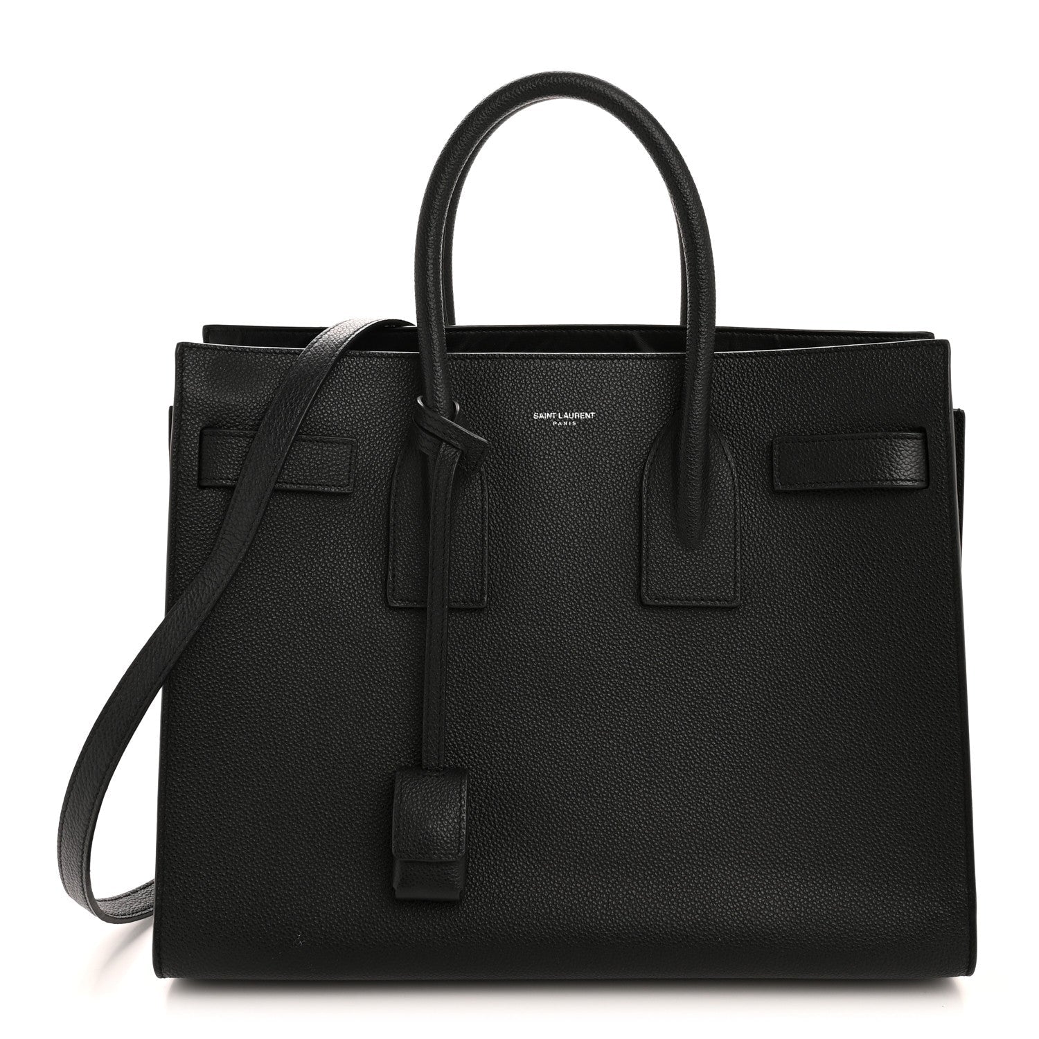 Grained Calfskin Small Sac De Jour Black
