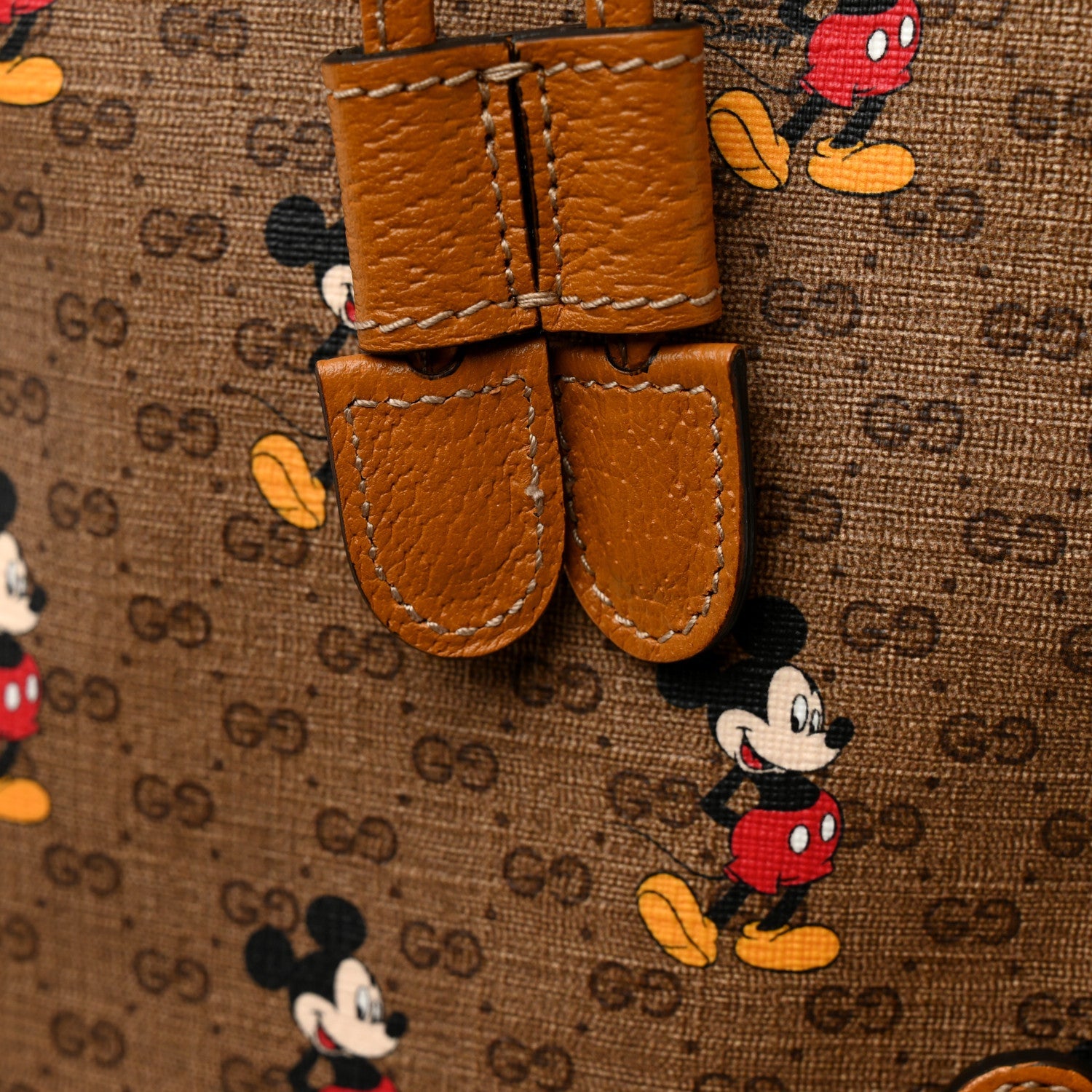X DISNEY Mini Vintage GG Supreme Monogram Mickey Mouse Medium Backpack Beige Vintage Sun Oil