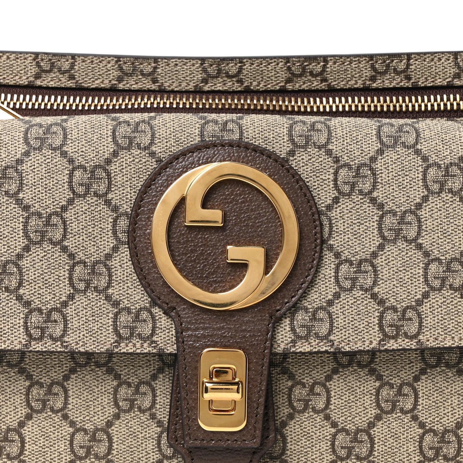 GG Supreme Monogram Textured Dollar Calfskin Blondie Belt Bag Beige Ebony New Acero