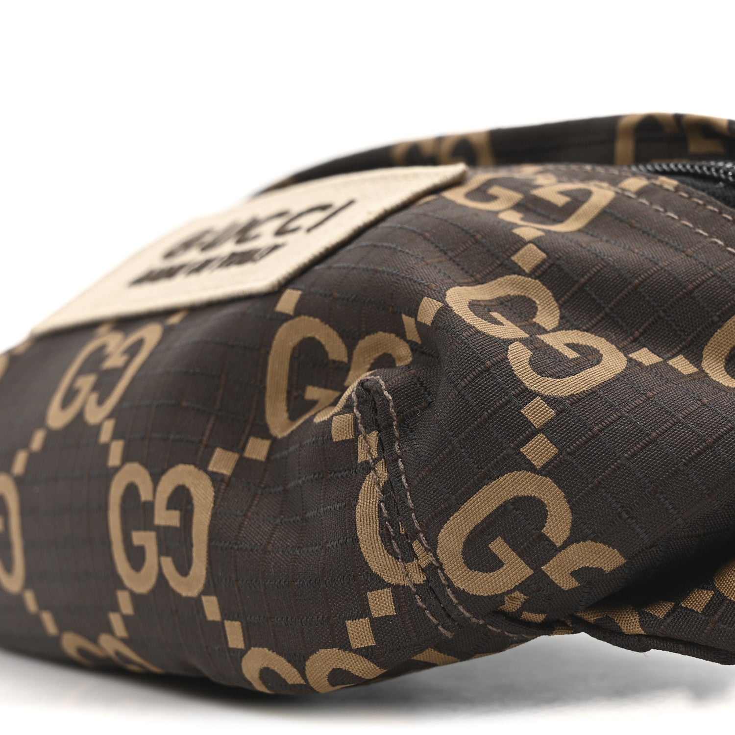Recycled Polyester Monogram Jumbo GG Belt Bag Ebony Beige