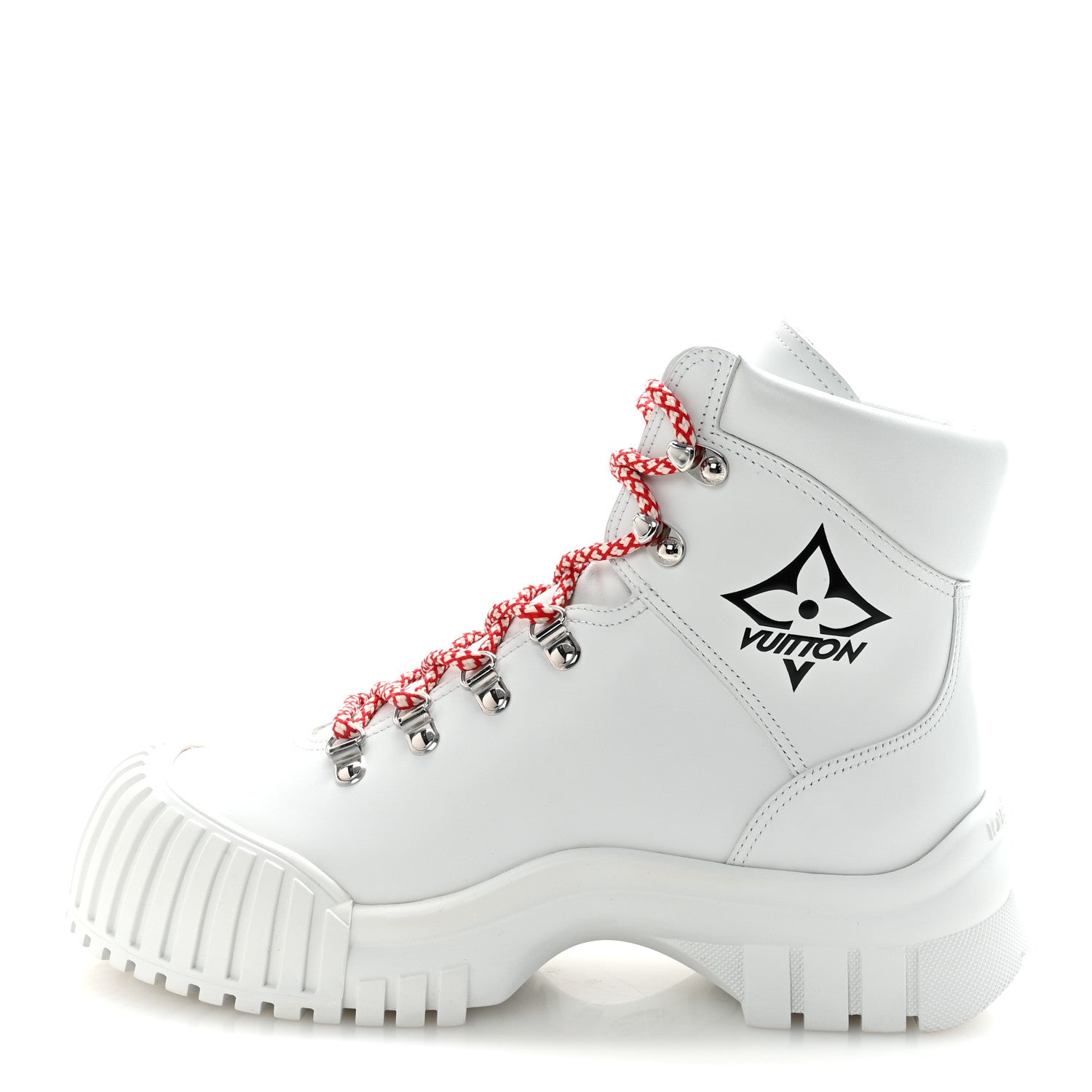 Calfskin Ruby Flat Ranger Boots 38 White