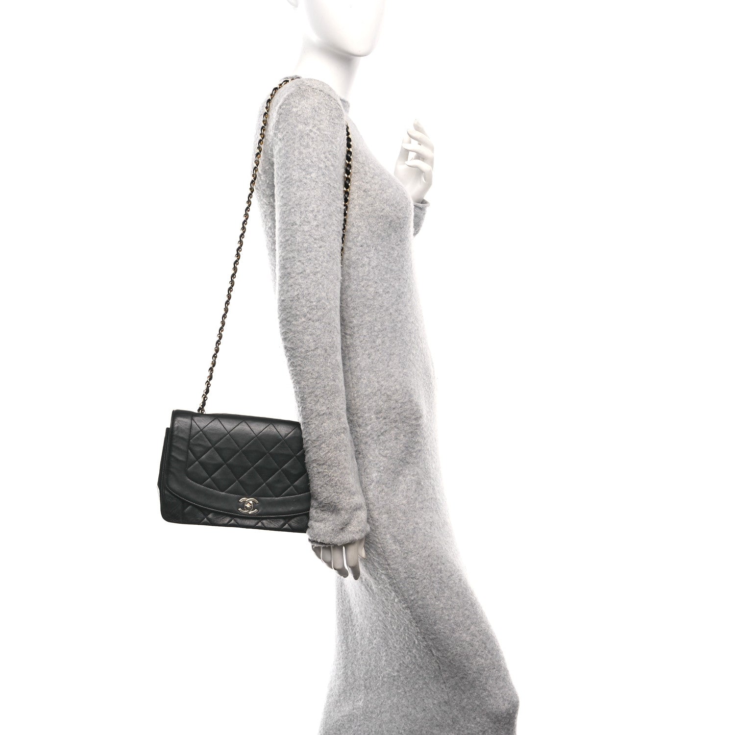 Lambskin Quilted Medium Single Flap Black