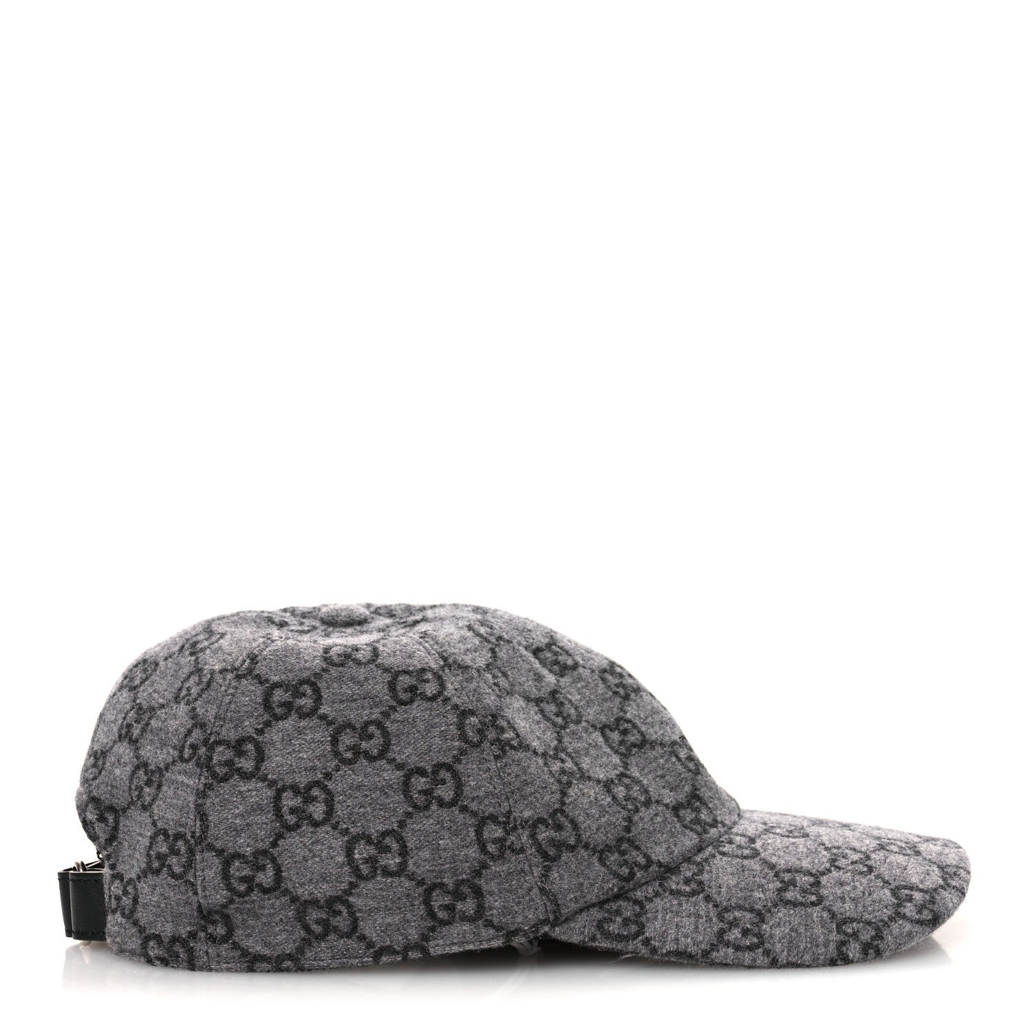 Covered Wool GG Monogram Baseball Hat L Grey Dark Grey Black