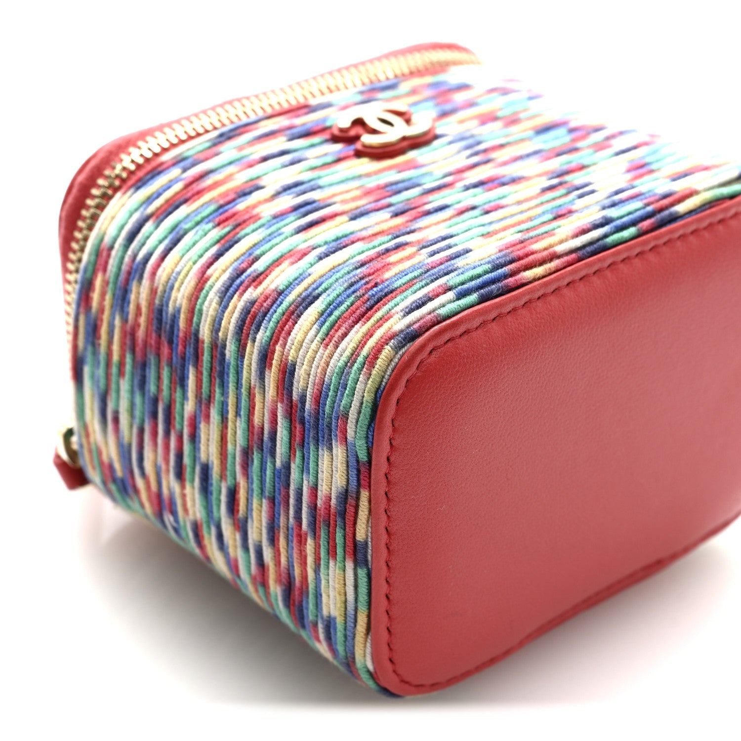 Embroidered Thread Mini Vanity With Chain Multicolor