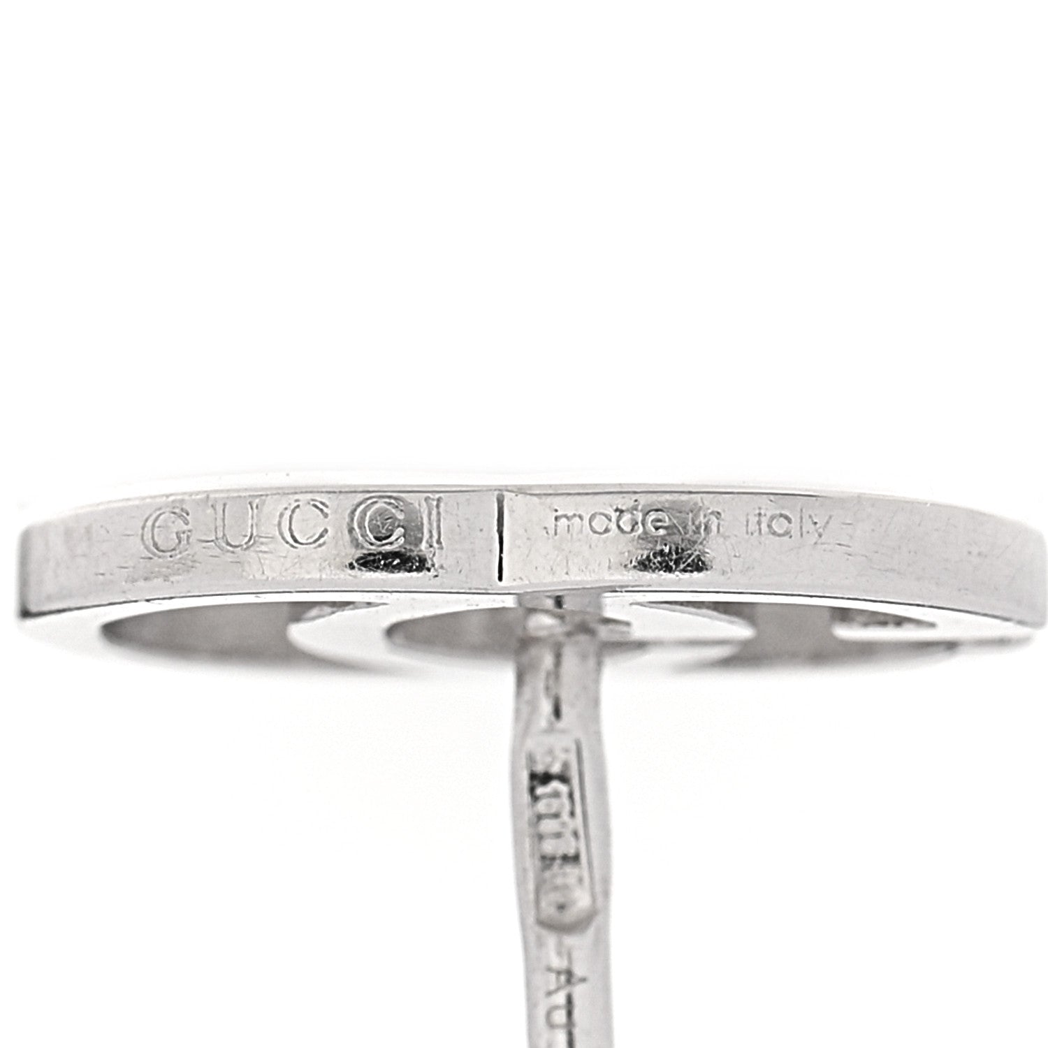 18K White Gold Running G Stud Earrings