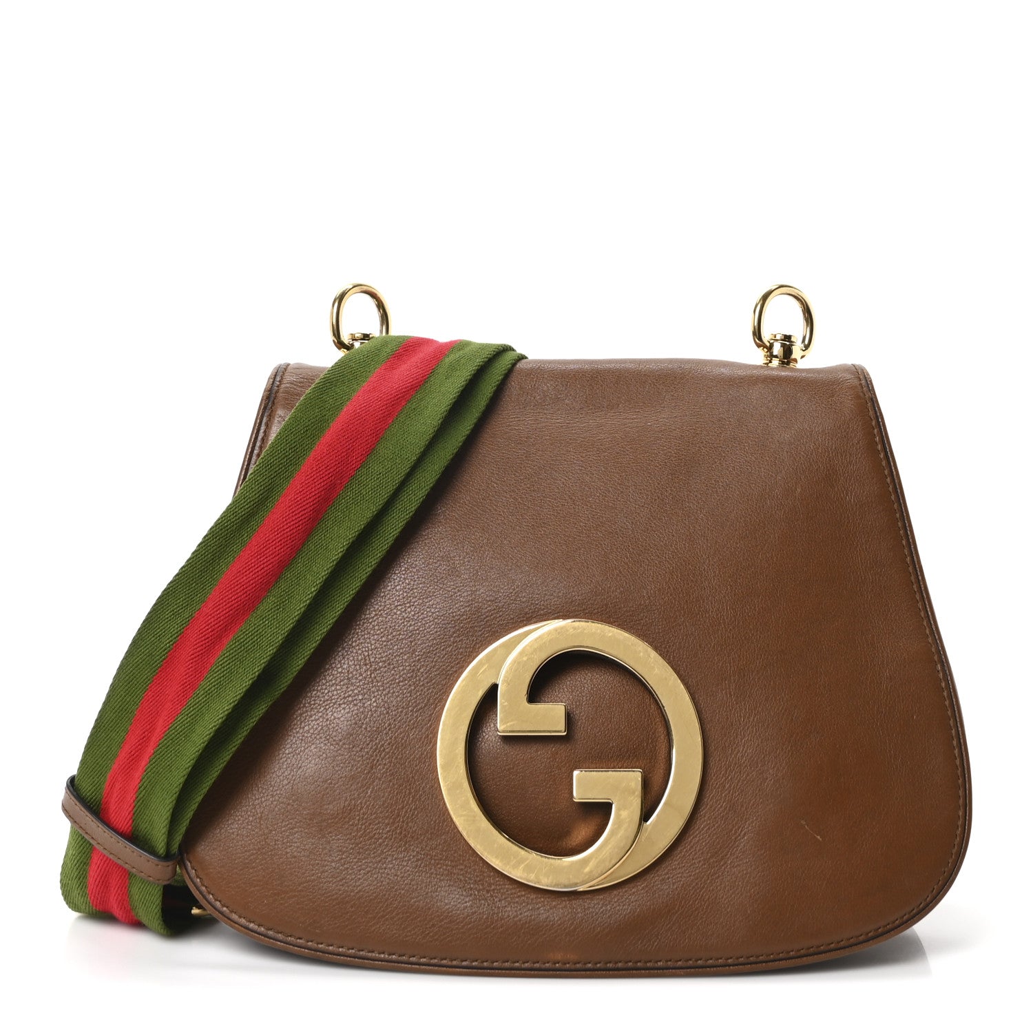 Roxy Calfskin Web Medium Blondie Shoulder Flap Bag Cuir