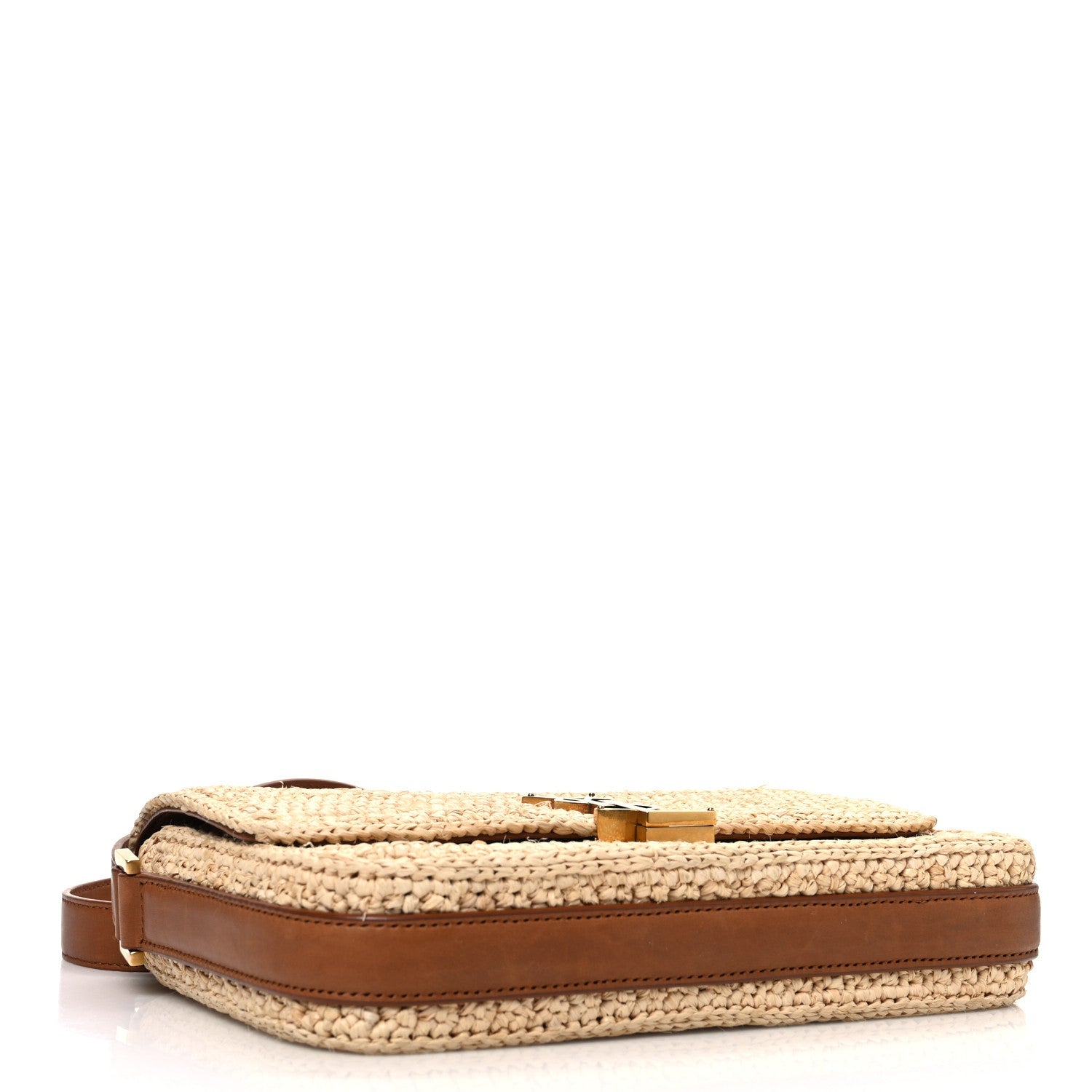 Raffia Calfskin Medium Monogram Solferino Satchel