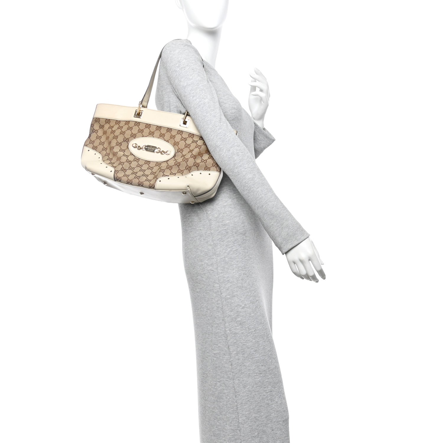 Monogram Large Punch Tote Off White
