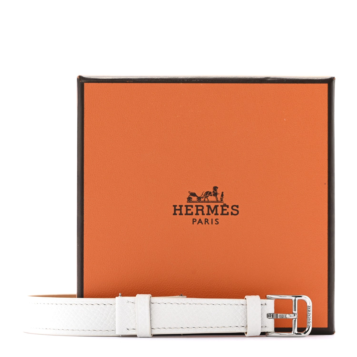 Epsom Heure H Hour Watch PM Double Tour Strap White