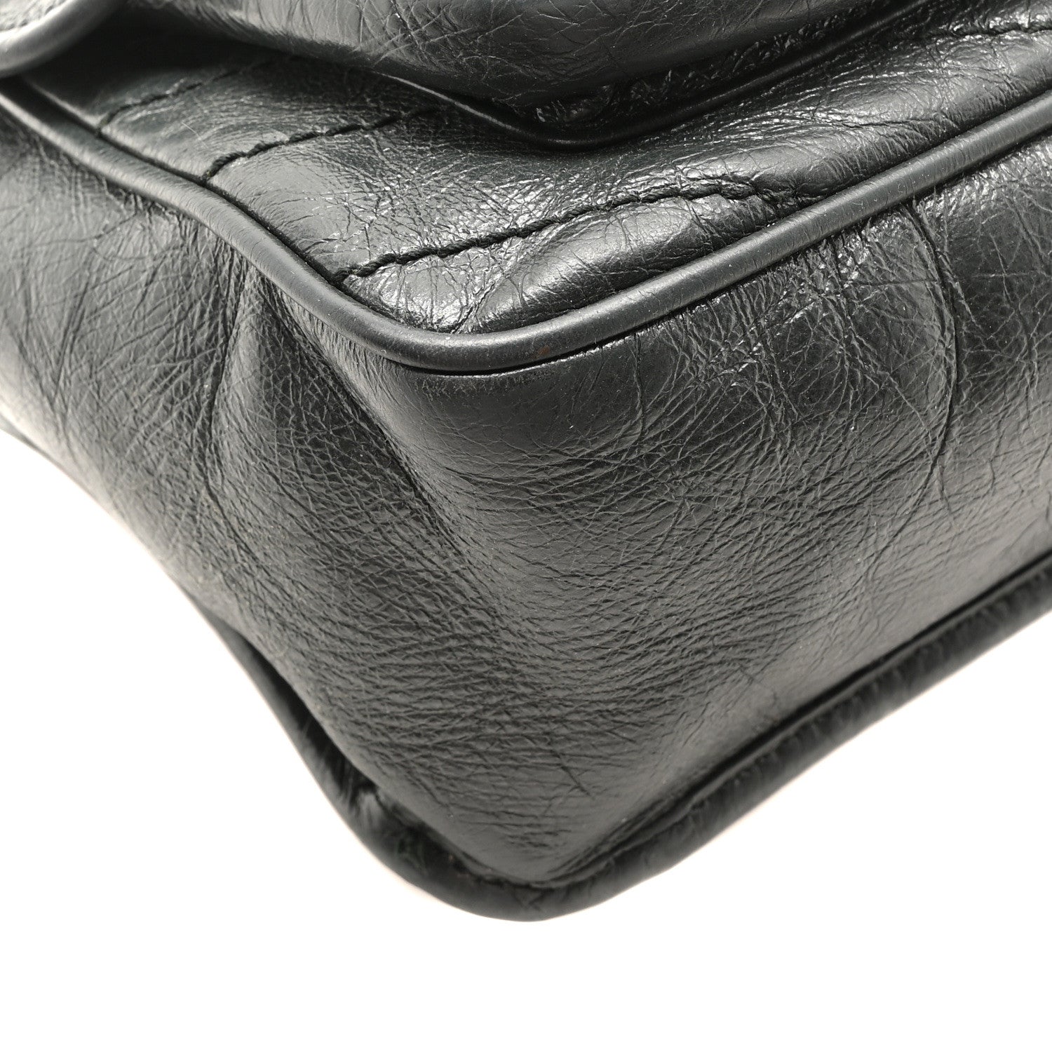 Crinkled Calfskin Matelasse Monogram Medium Niki Chain Satchel Storm