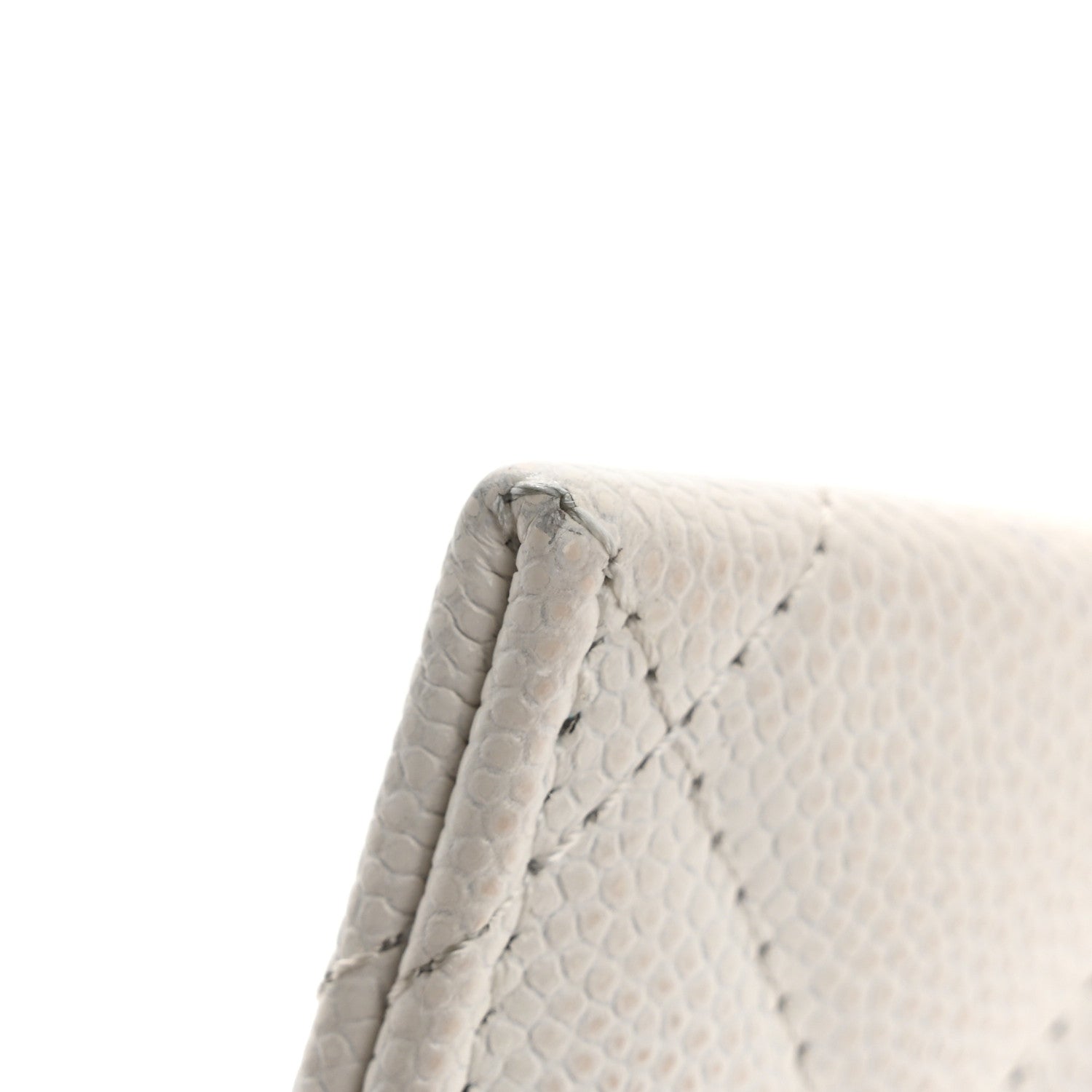 Caviar Quilted Textured CC Card Holder White