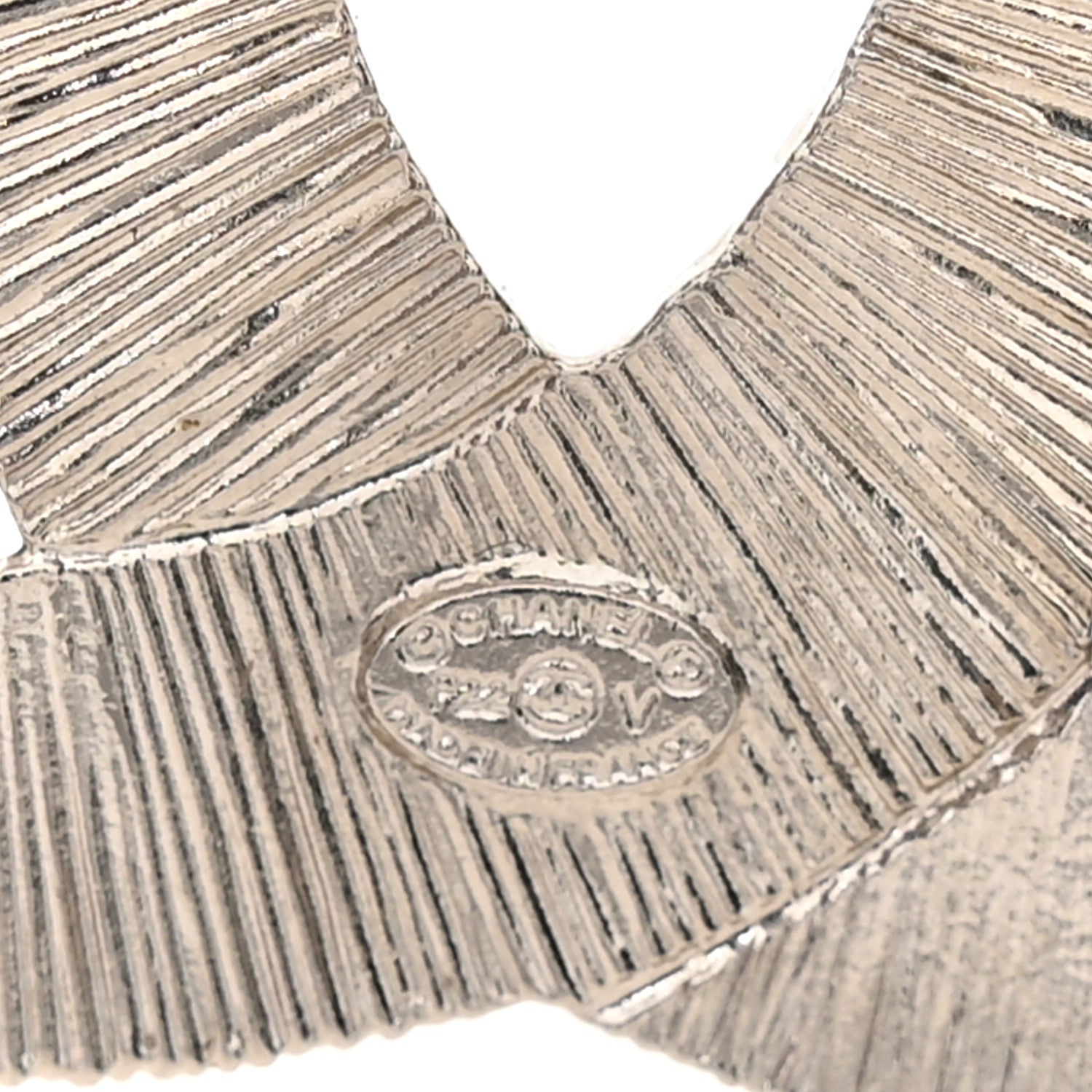 Baguette Crystal CC Brooch Silver