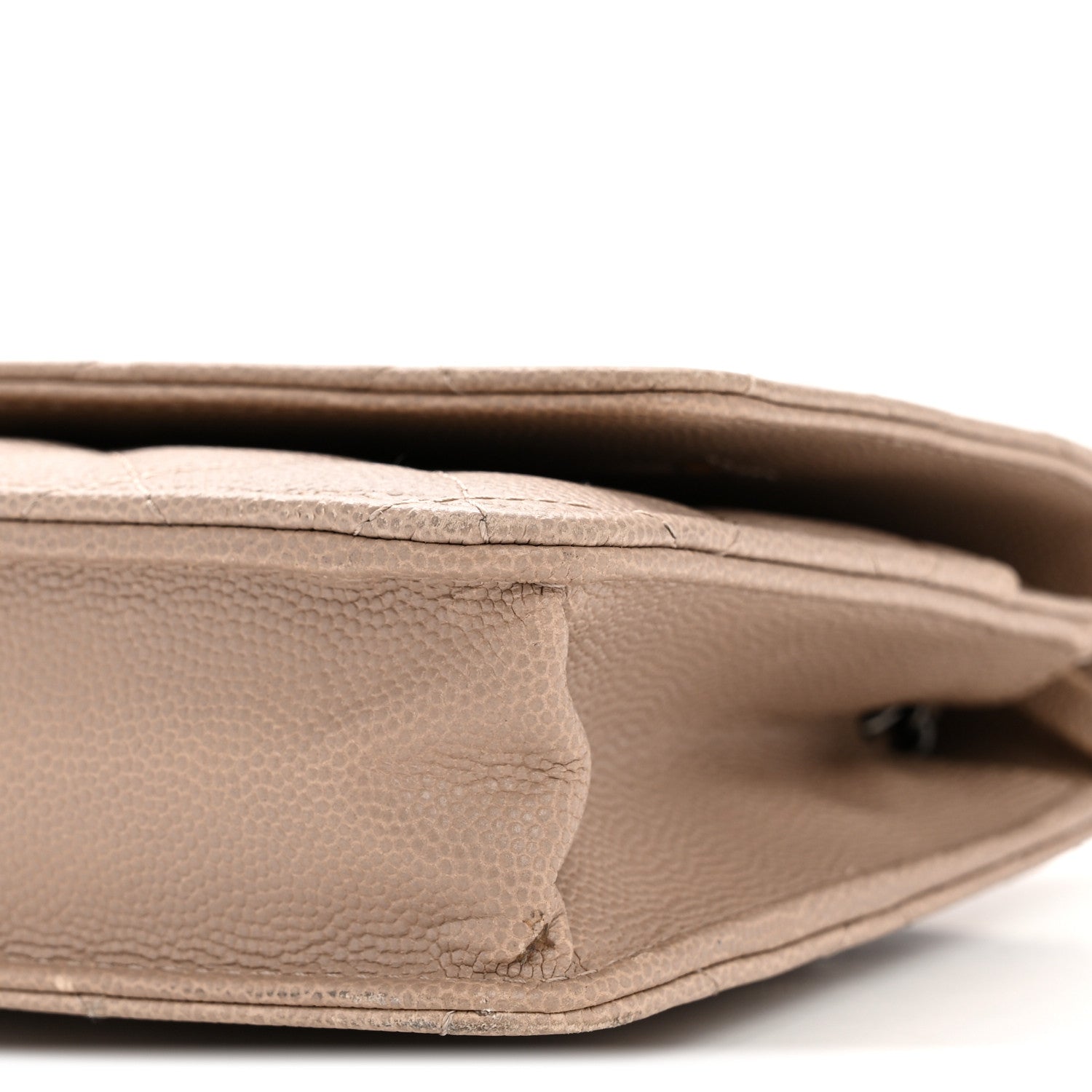 Caviar Quilted Wallet On Chain WOC Beige