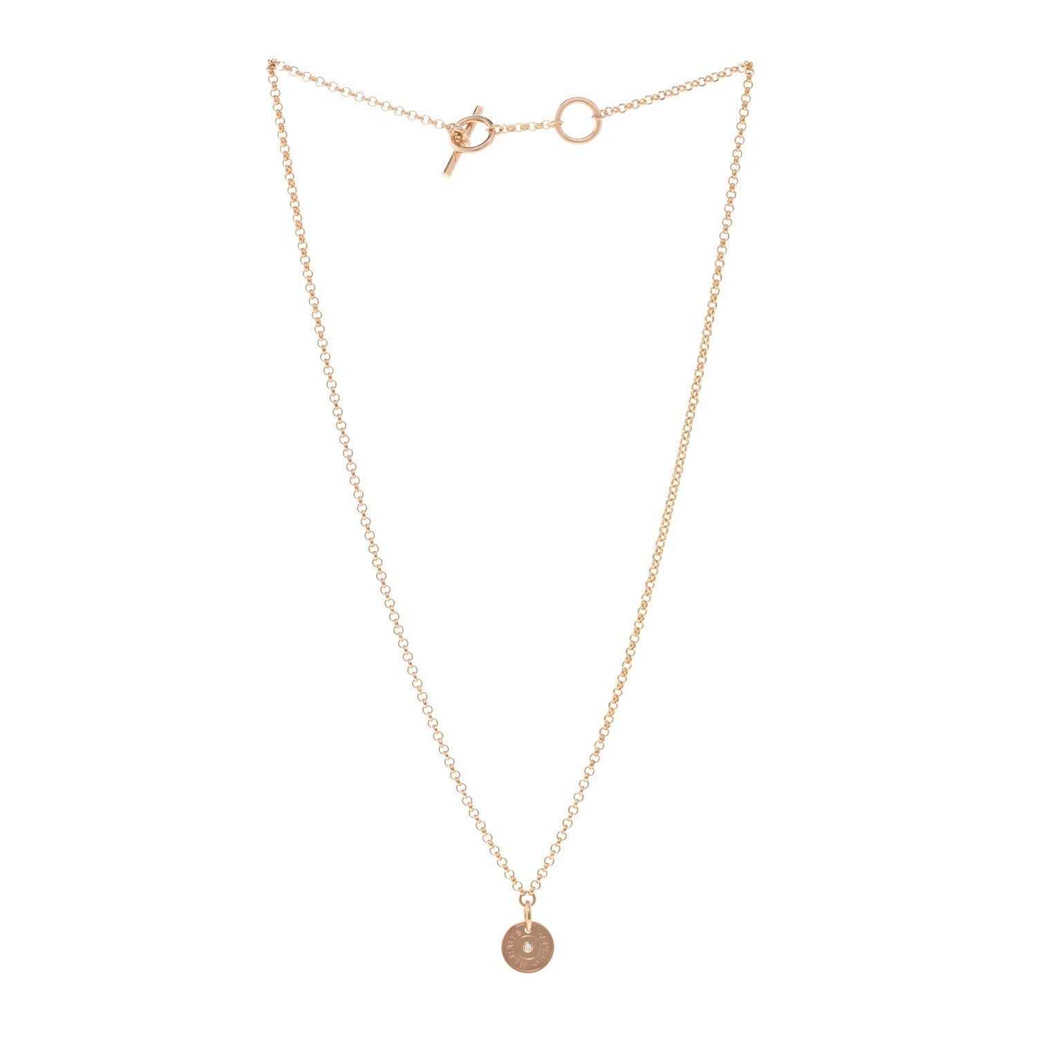 18K Rose Gold Diamond Gambade Clou de Selle Necklace