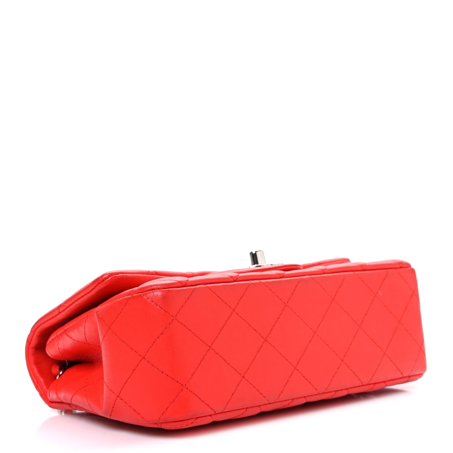 Lambskin Quilted Mini Rectangular Flap Red